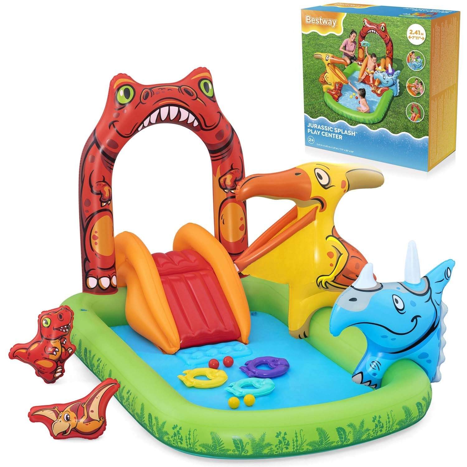 Jurassic oppustelig legeplads 241 x 140 x 137 cm Bestway 53160