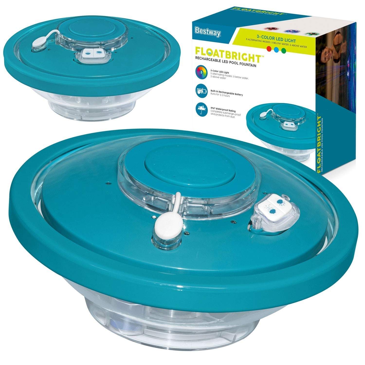 Bestway 58493 LED poollampe med indbygget springvand