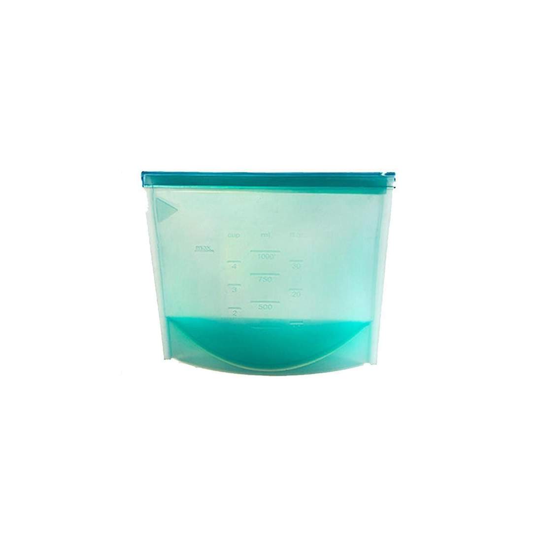 Reusable silicone ziplock bag with measurement Blue eStore