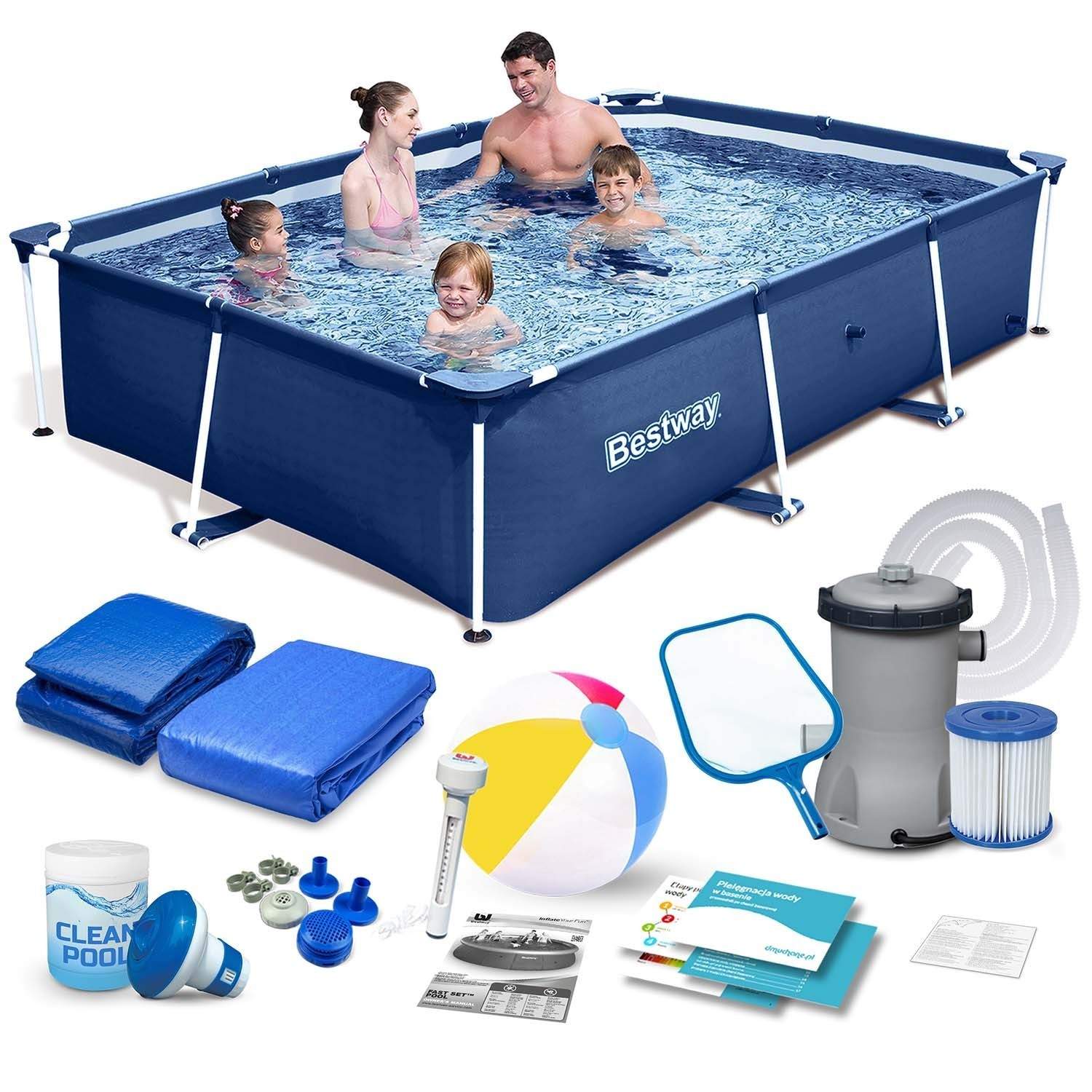 Ramme havepool 259x170x61 cm sæt 15i1 Bestway 56403N