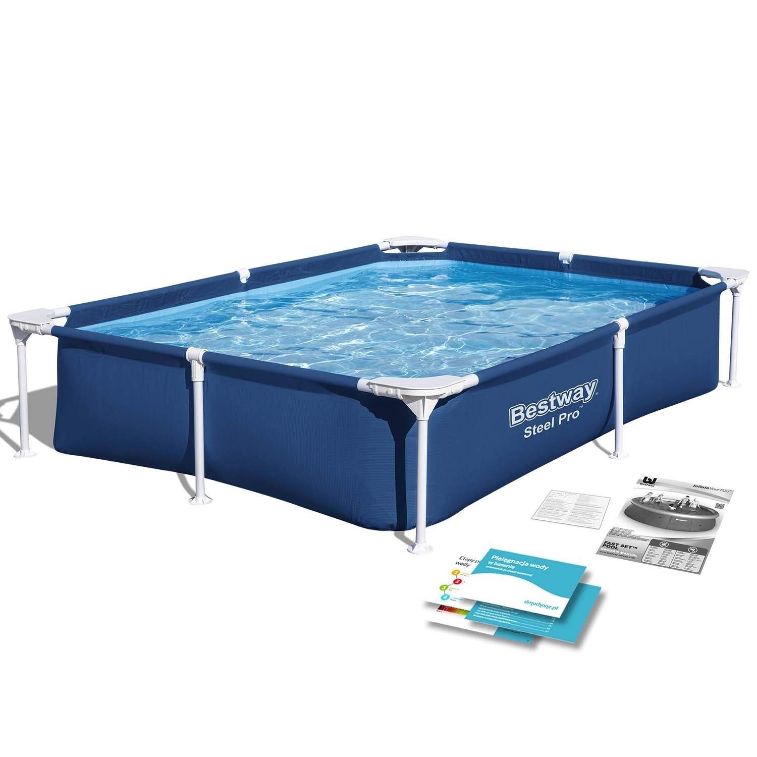 Rektangulær ramme pool 221x150x43 cm Bestway 56401N