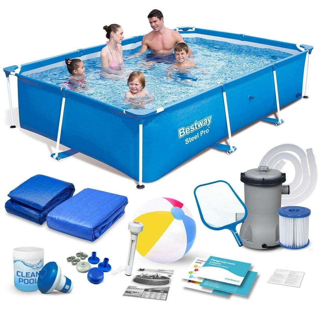Ramme havepool 259 x 170 x 61 cm 15-i-1 sæt Bestway 56403