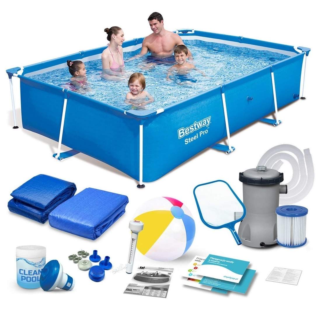 Stomme trädgårdspool 259 x 170 x 61 cm 15-i-1 set Bestway 56403 | Hem & Hobby | Pryloteket
