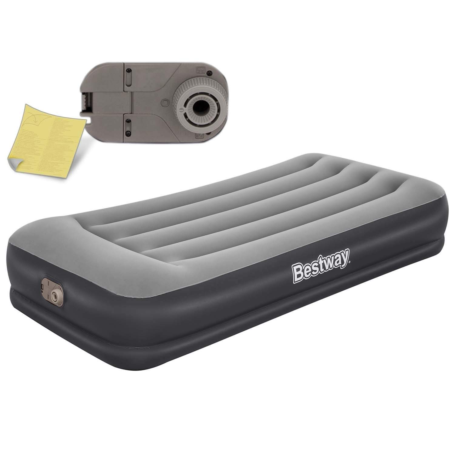 Oppustelig madras 191x97x36 cm med indbygget elektrisk pumpe Bestway 67723
