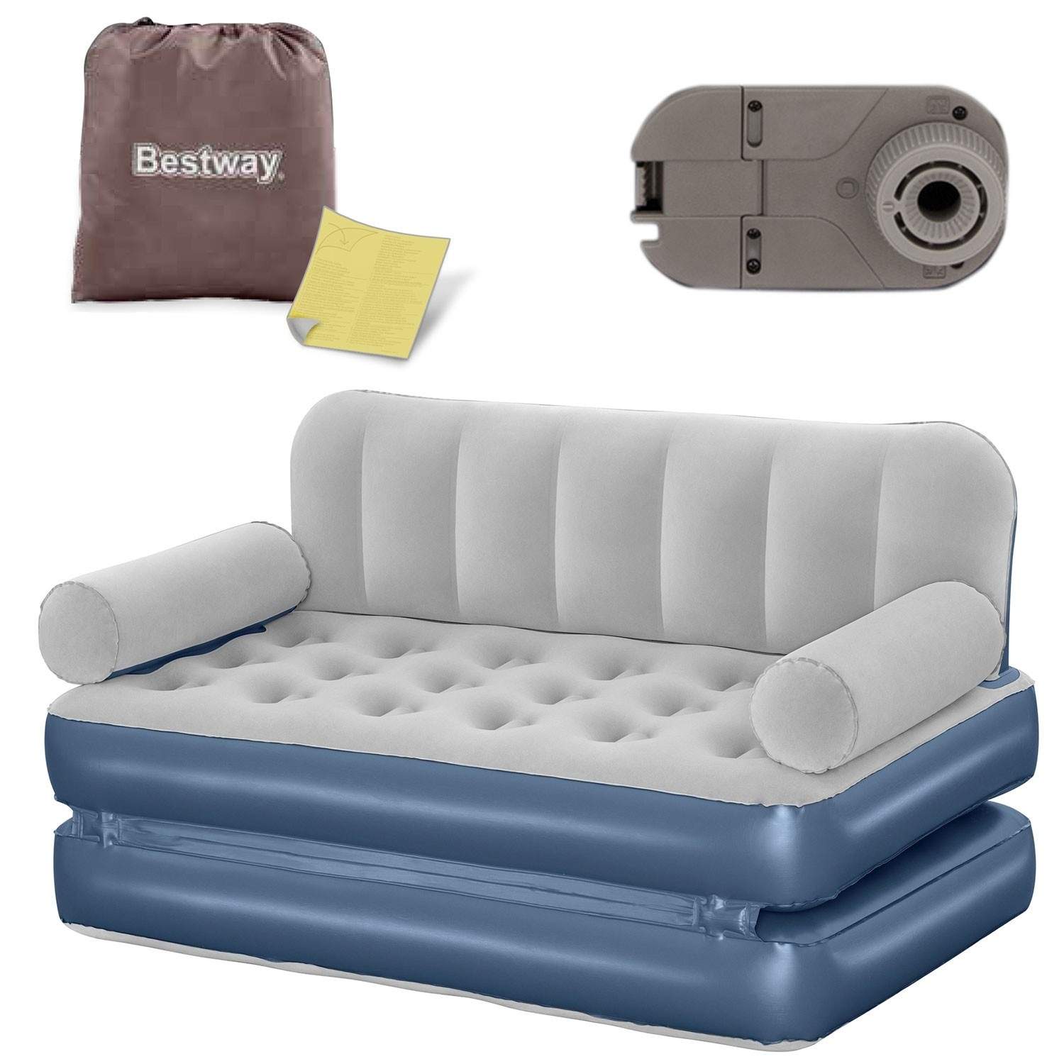 Veloursofa med indbygget elektrisk pumpe 188x152x64cm Bestway 75079