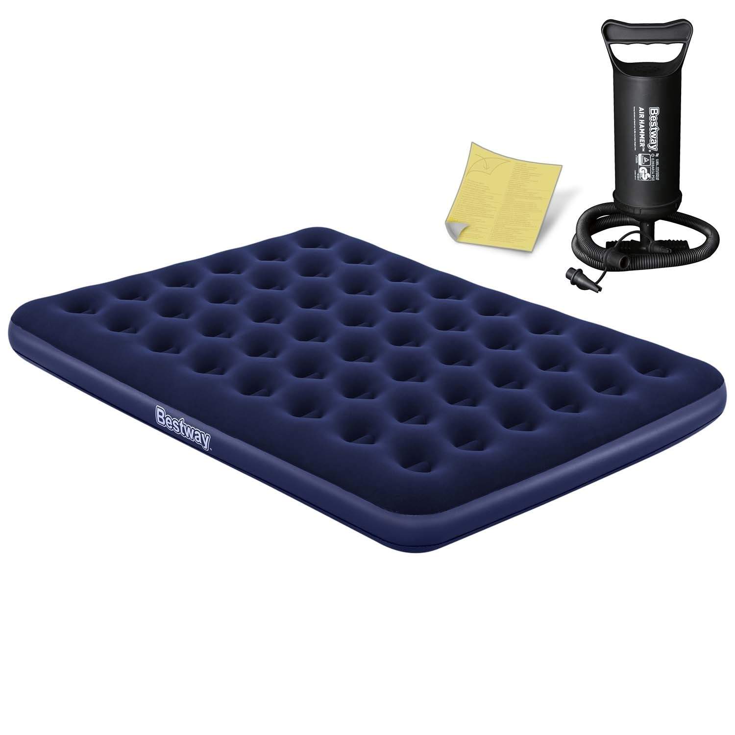 Oppustelig madras 203x152x22 cm med stempelpumpe Bestway 67003