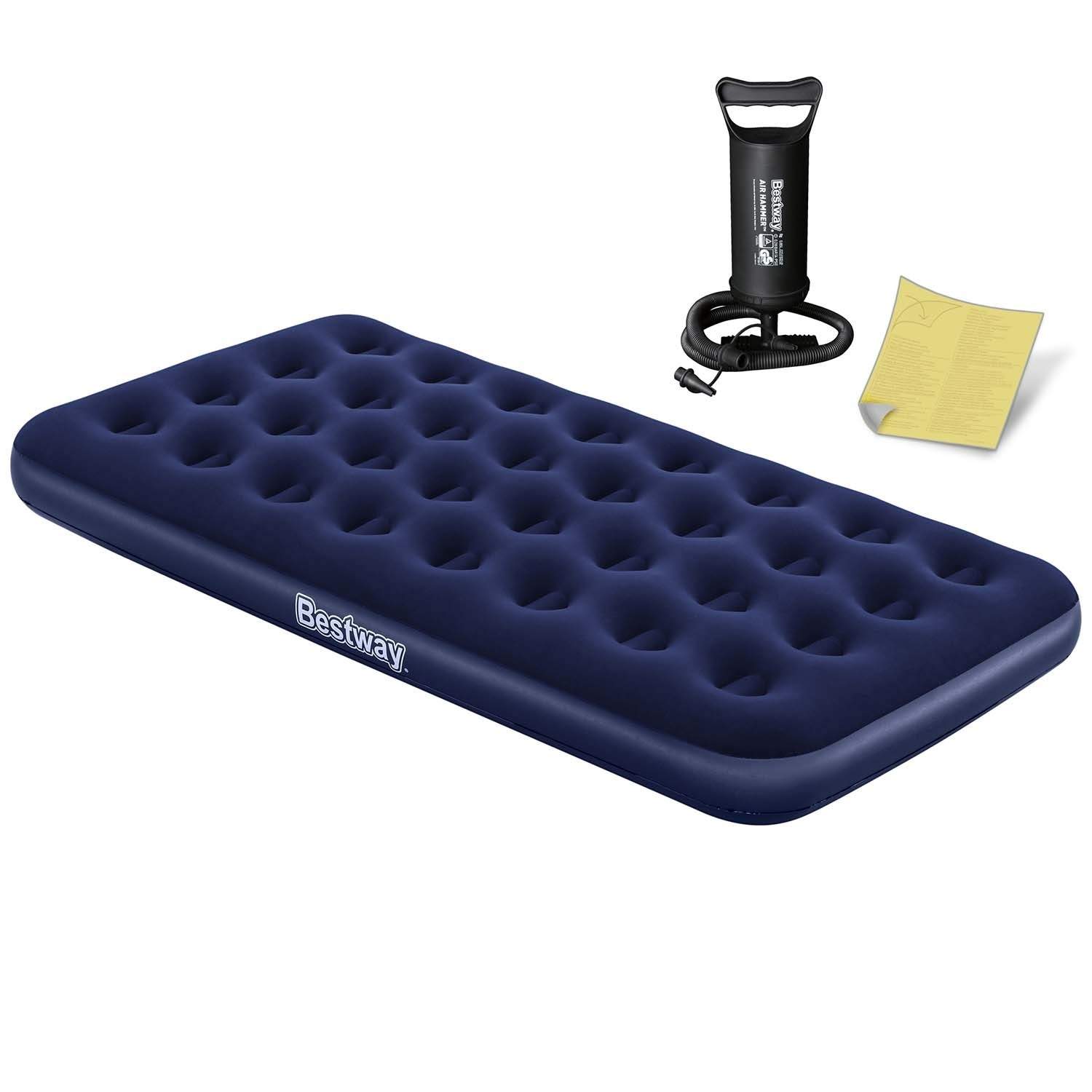 Oppustelig madras 188x99x22 cm med stempelpumpe Bestway 67001