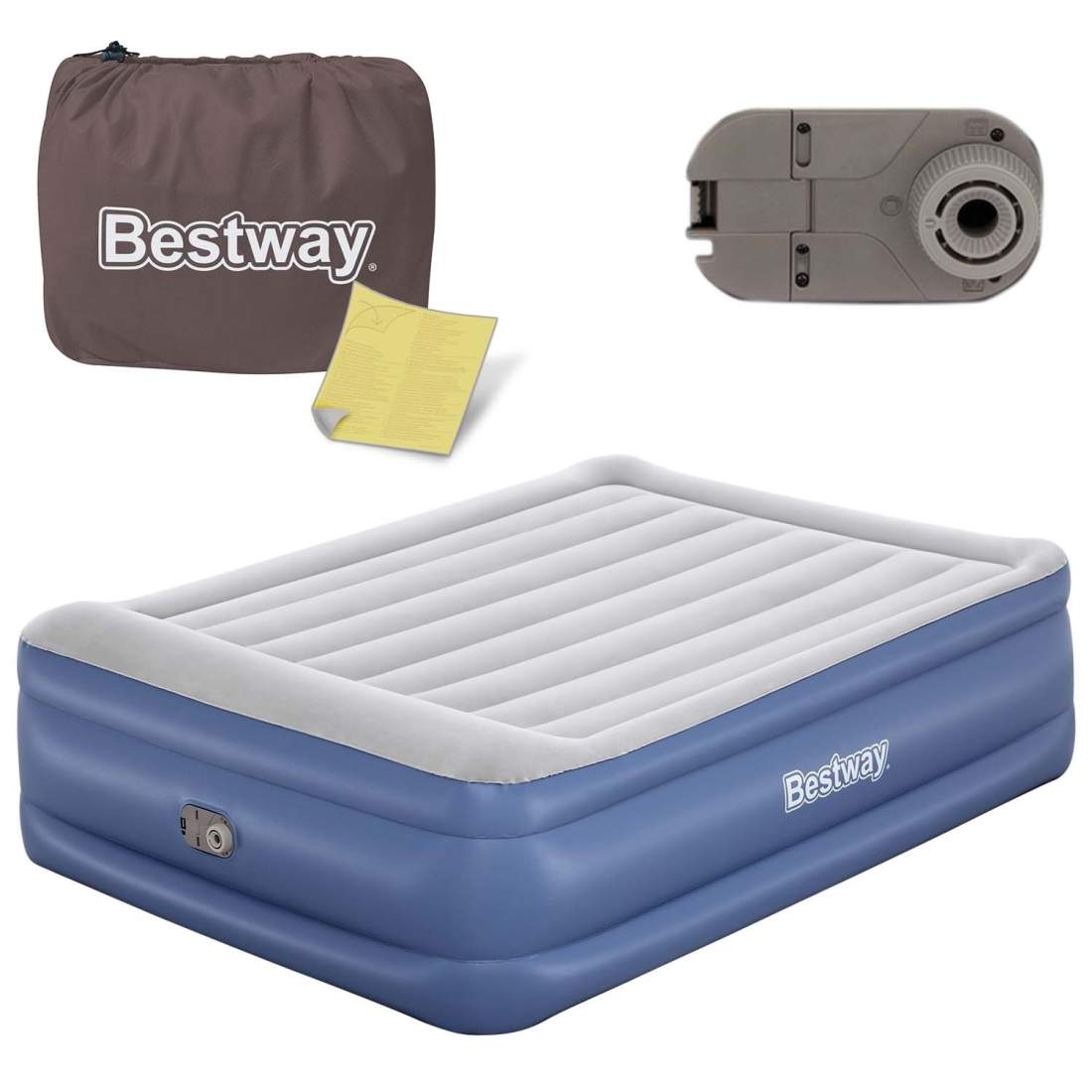 Uppblåsbar madrass 203x152x56 cm med inbyggd elektrisk pump Bestway 67614 | Hem & Hobby - Hem & Hushåll - Bygg | Pryloteket