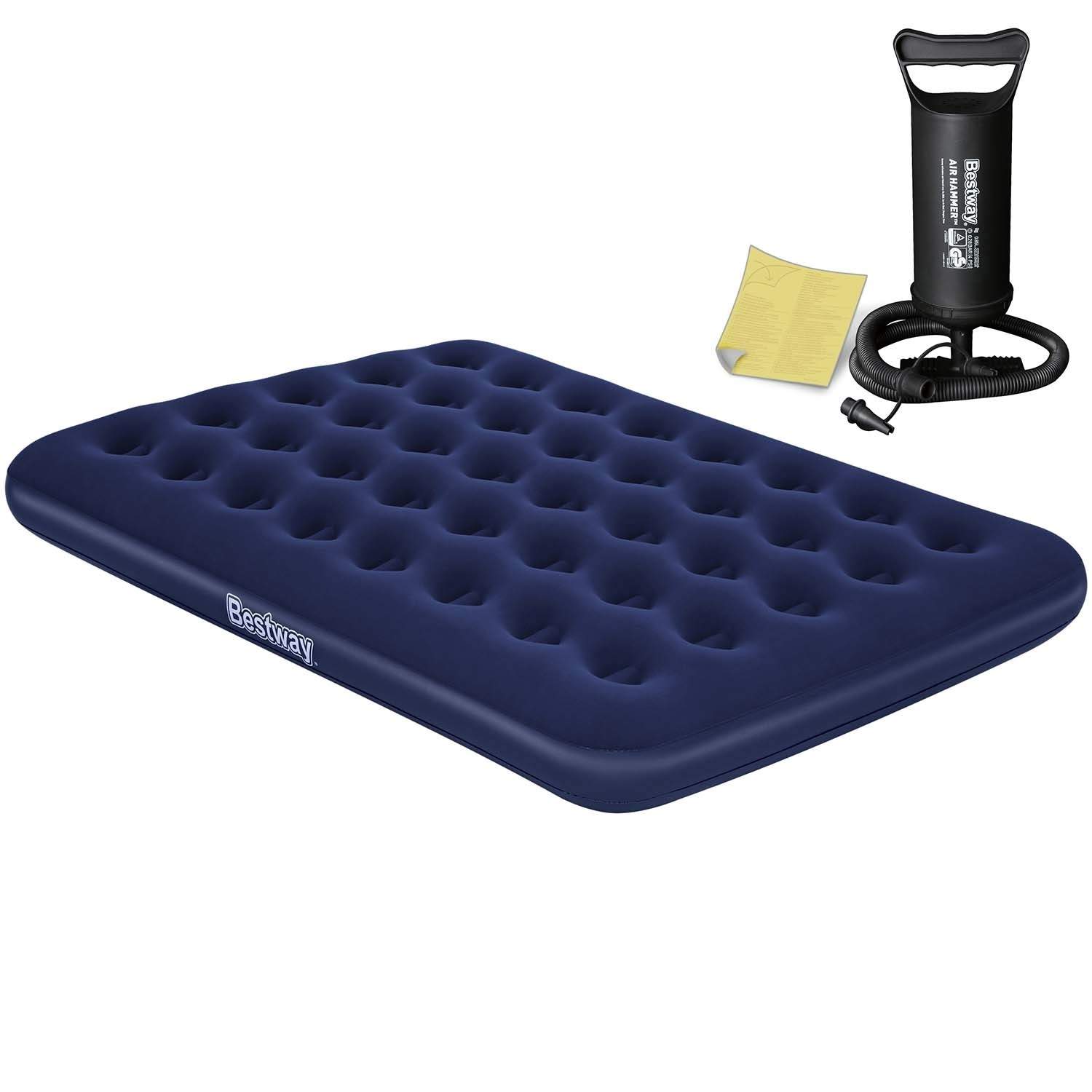 Oppustelig madras 191x132x22 cm med stempelpumpe Bestway 67002