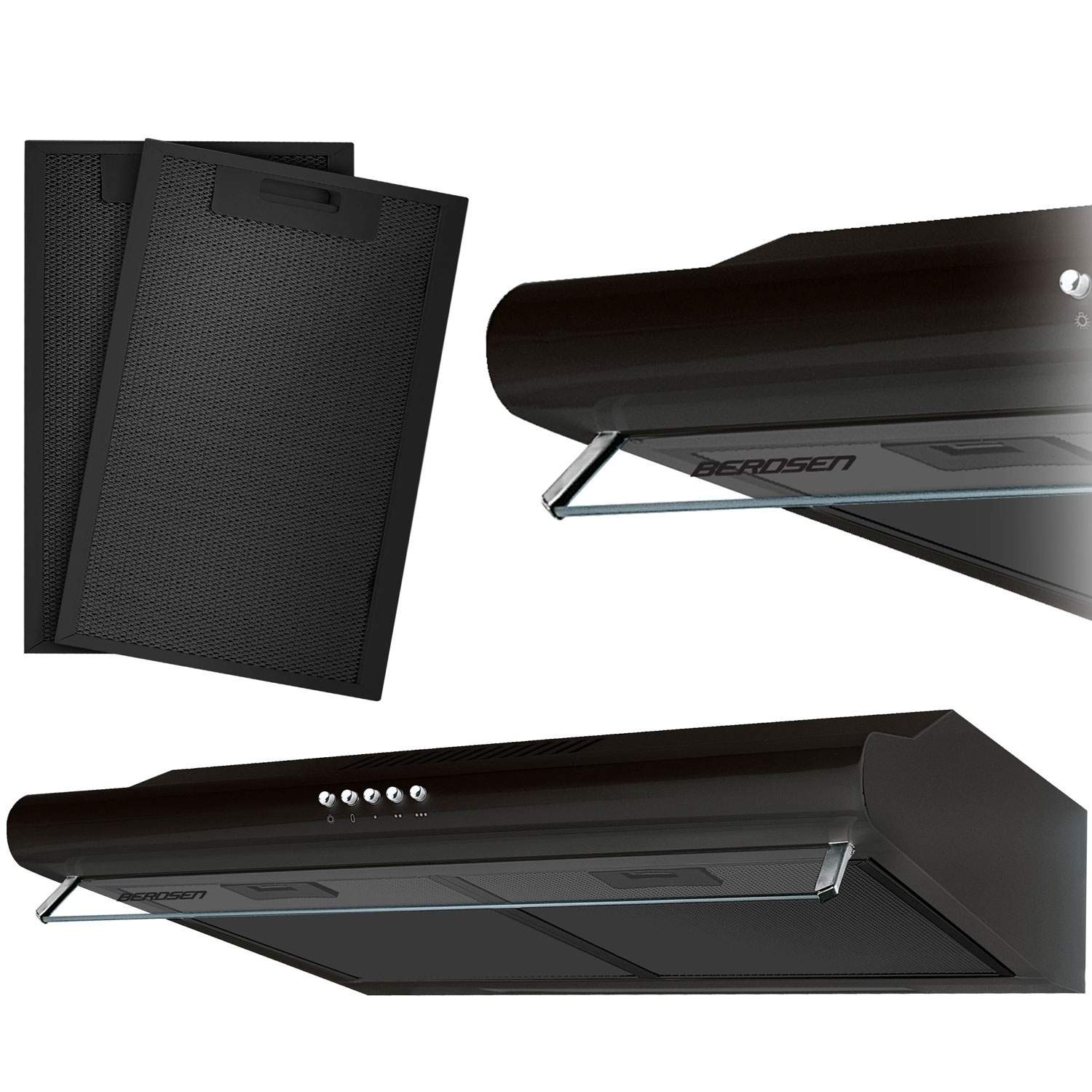 Köksfläkt för underskåp - 50 cm Berdsen BE-10-A svart | Sport & Fritid - Friluftsliv & Camping - Belysning | Pryloteket