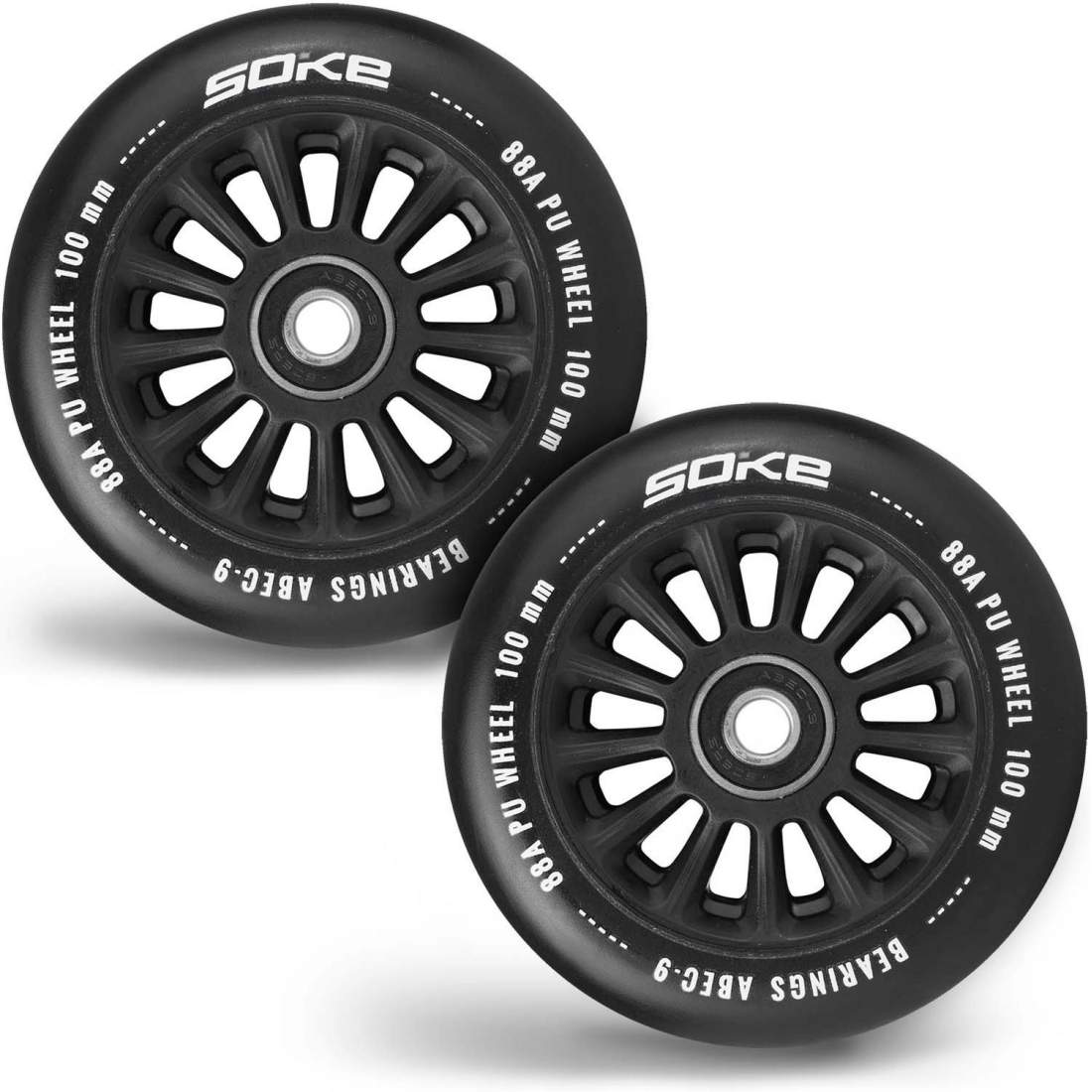 Svarta hjul till sparkcykel 100 mm (2 st) | Hem & Hobby | Pryloteket