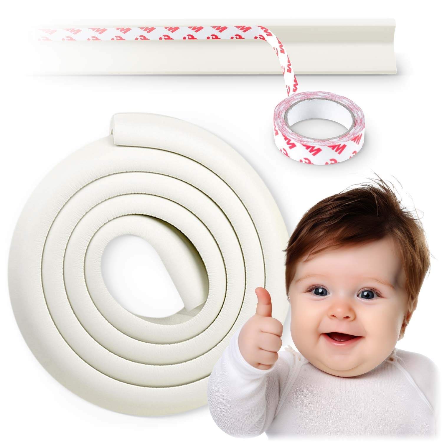 Beskyttende skumtape Ricokids hvid 2 m
