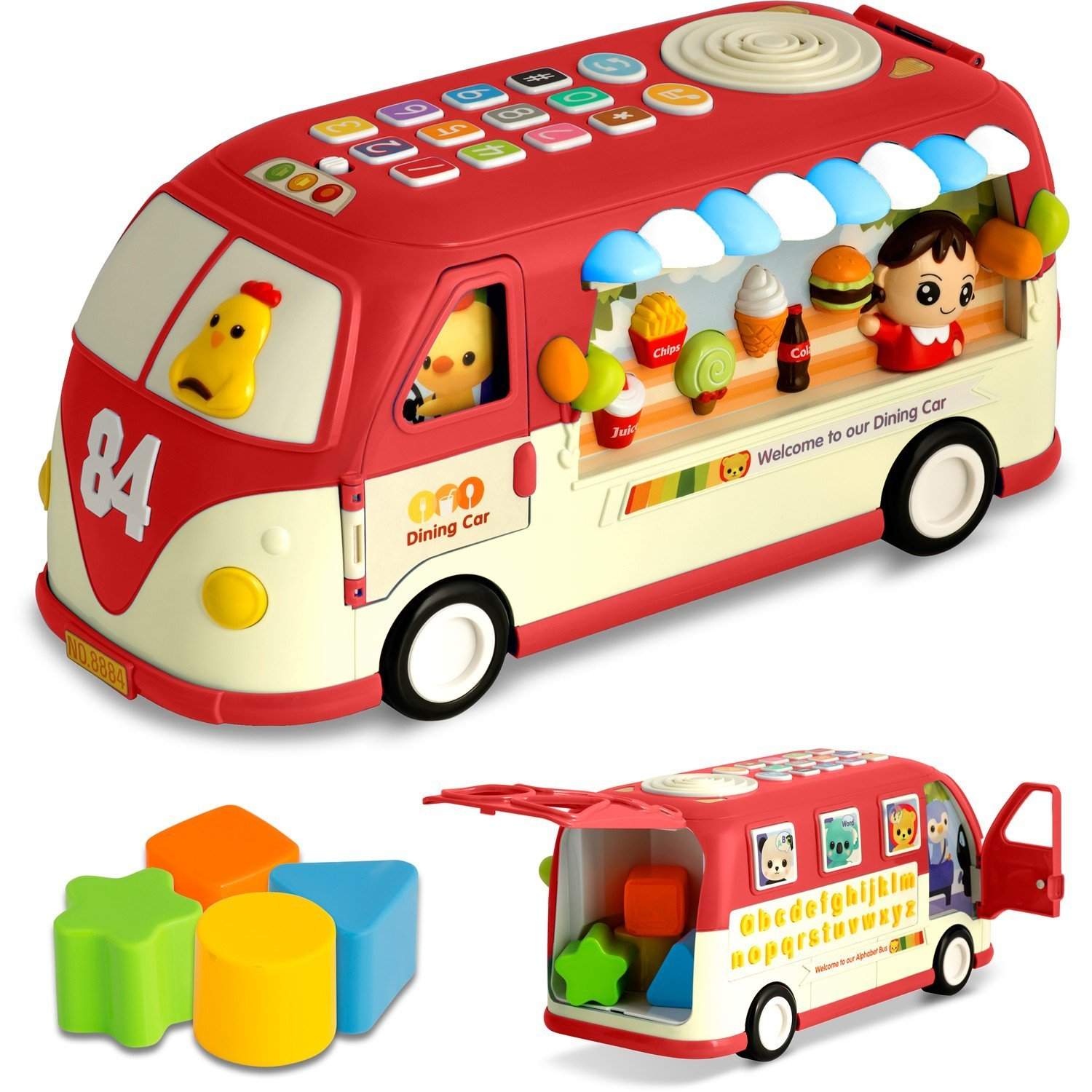 Pædagogisk legetøj RK-741 Ricokids Bus rød