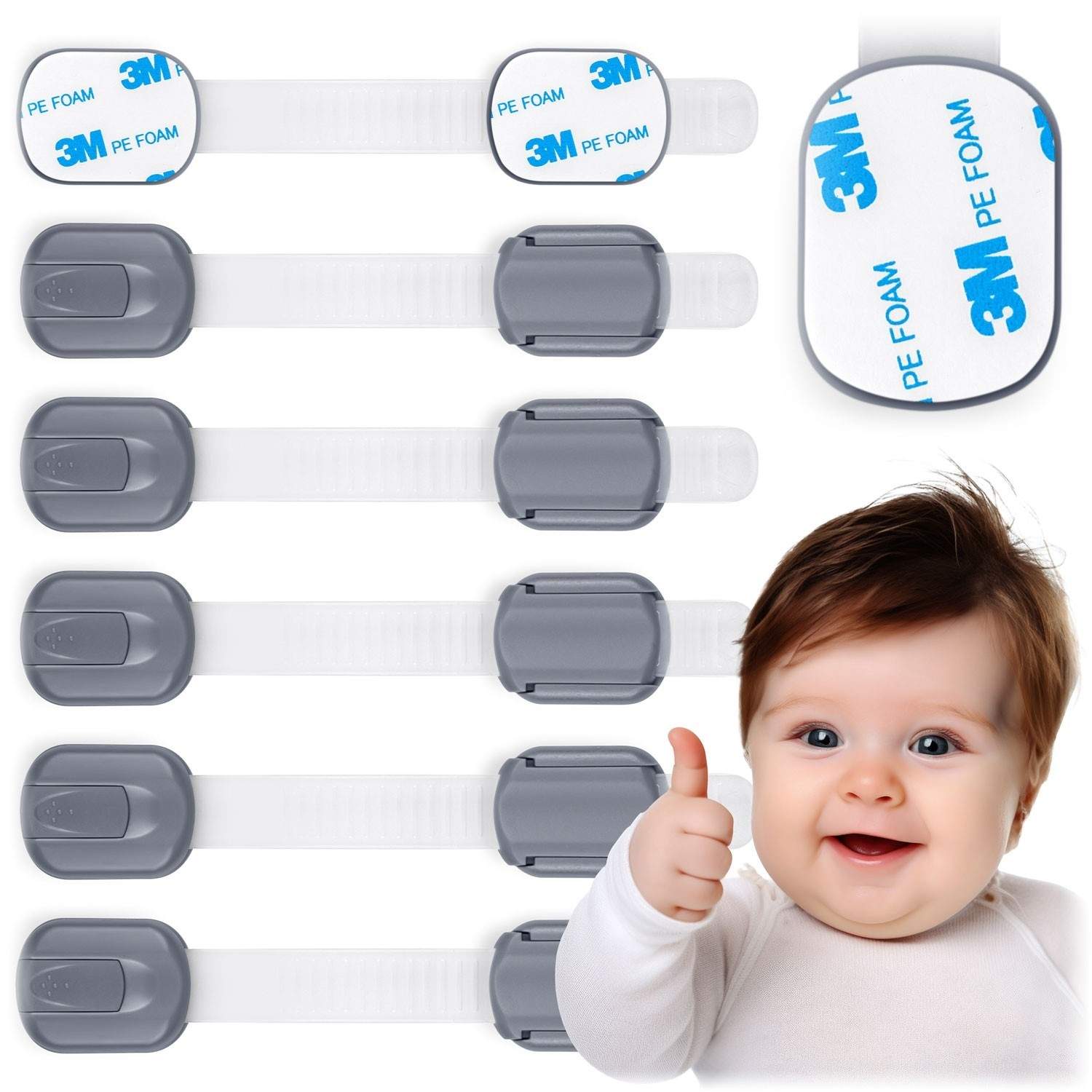 Lapsilukko kaappeihin Ricokids 798101, 6 kpl, harmaa