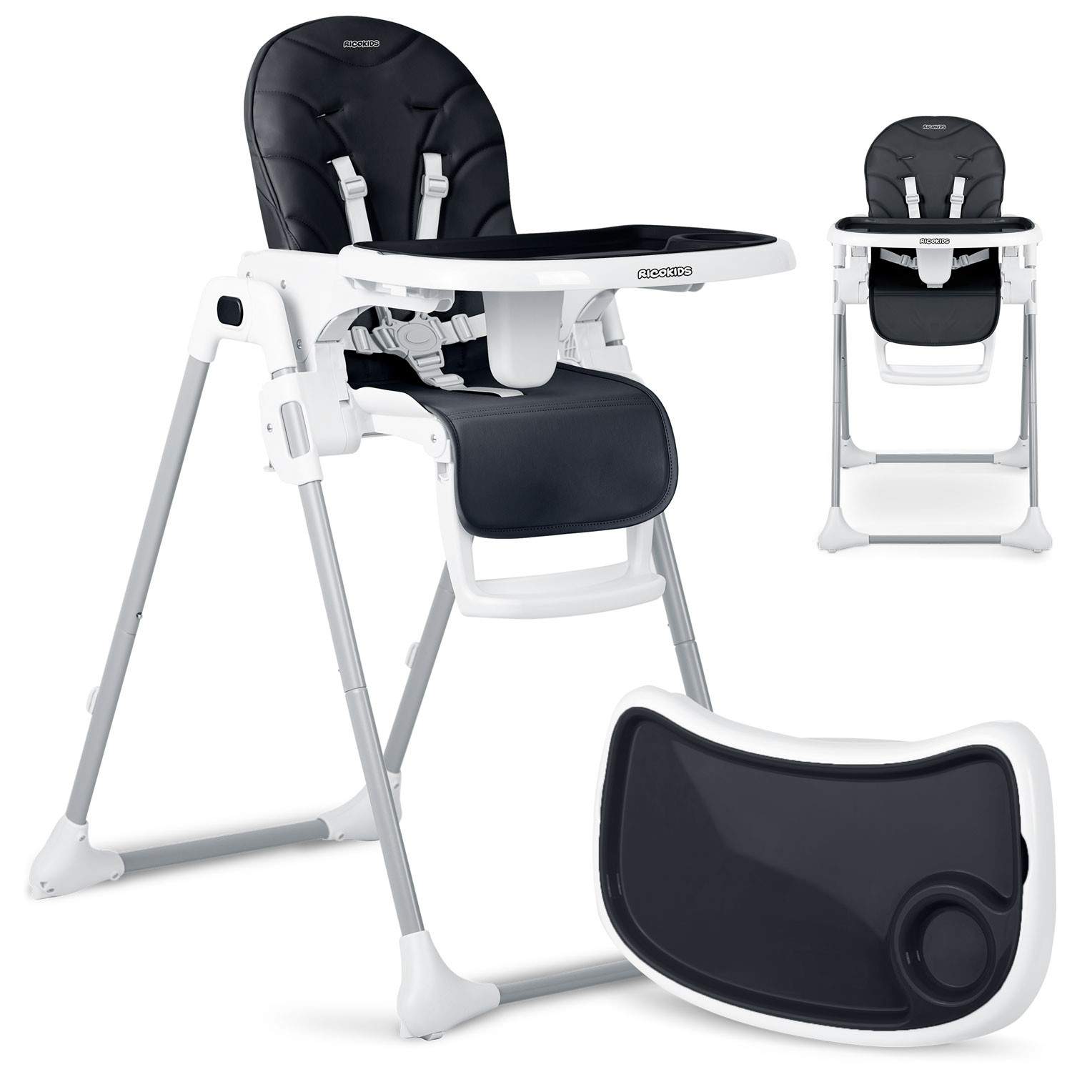 Ricokids Tulo Sort spisestuestol til børn