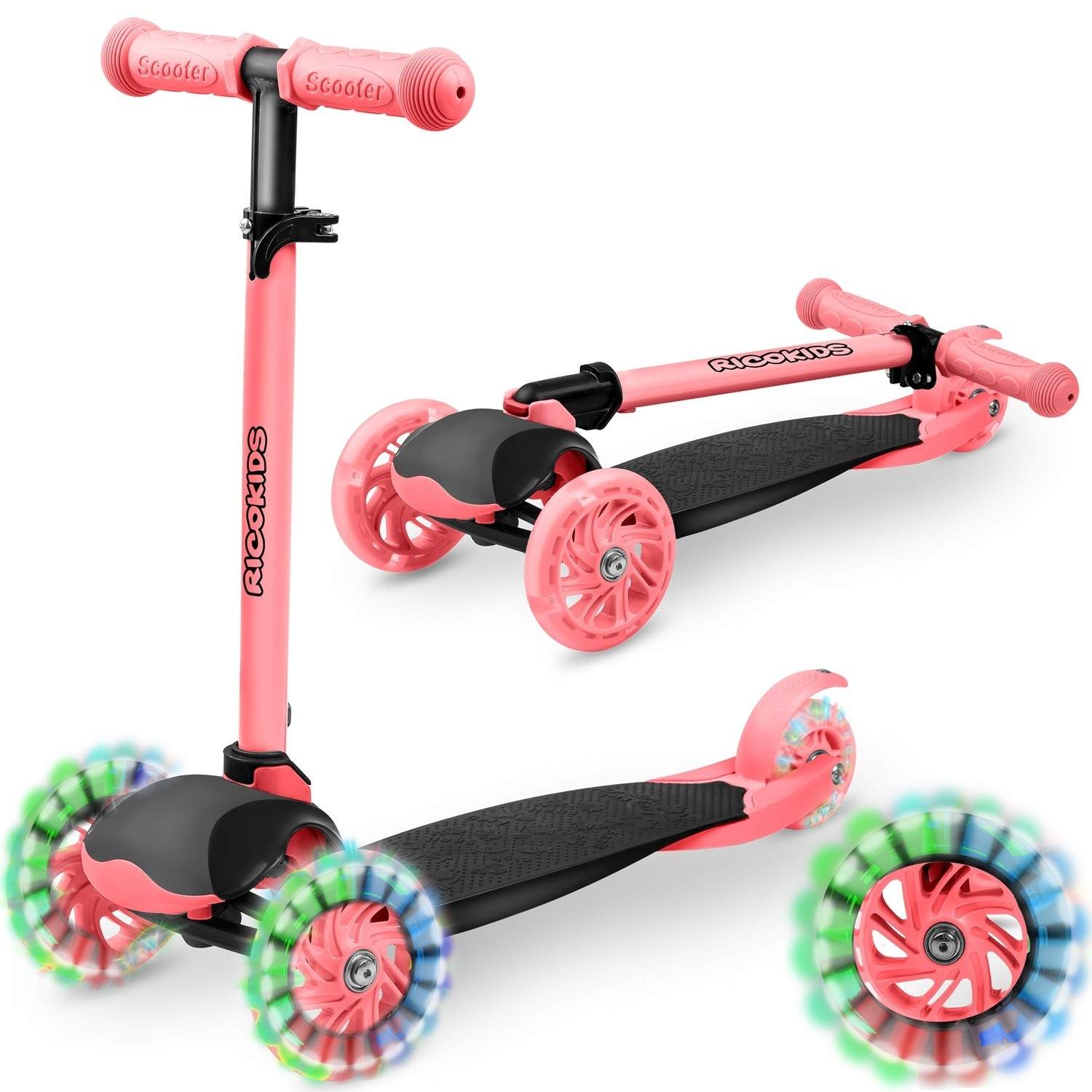 Trehjulet scooter Ricokids Loco - Pink