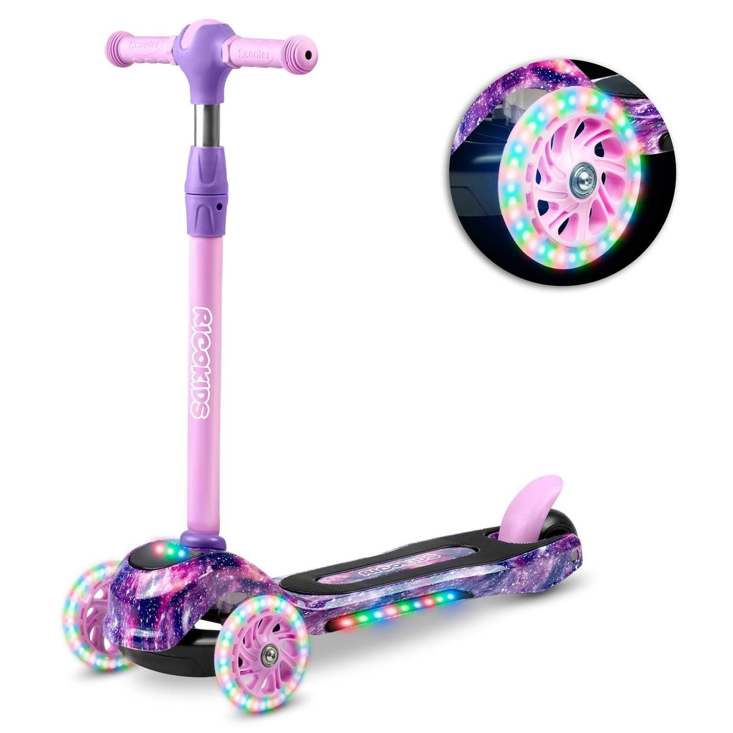 Ricokids Piko trehjulet løbehjul - pink og lilla