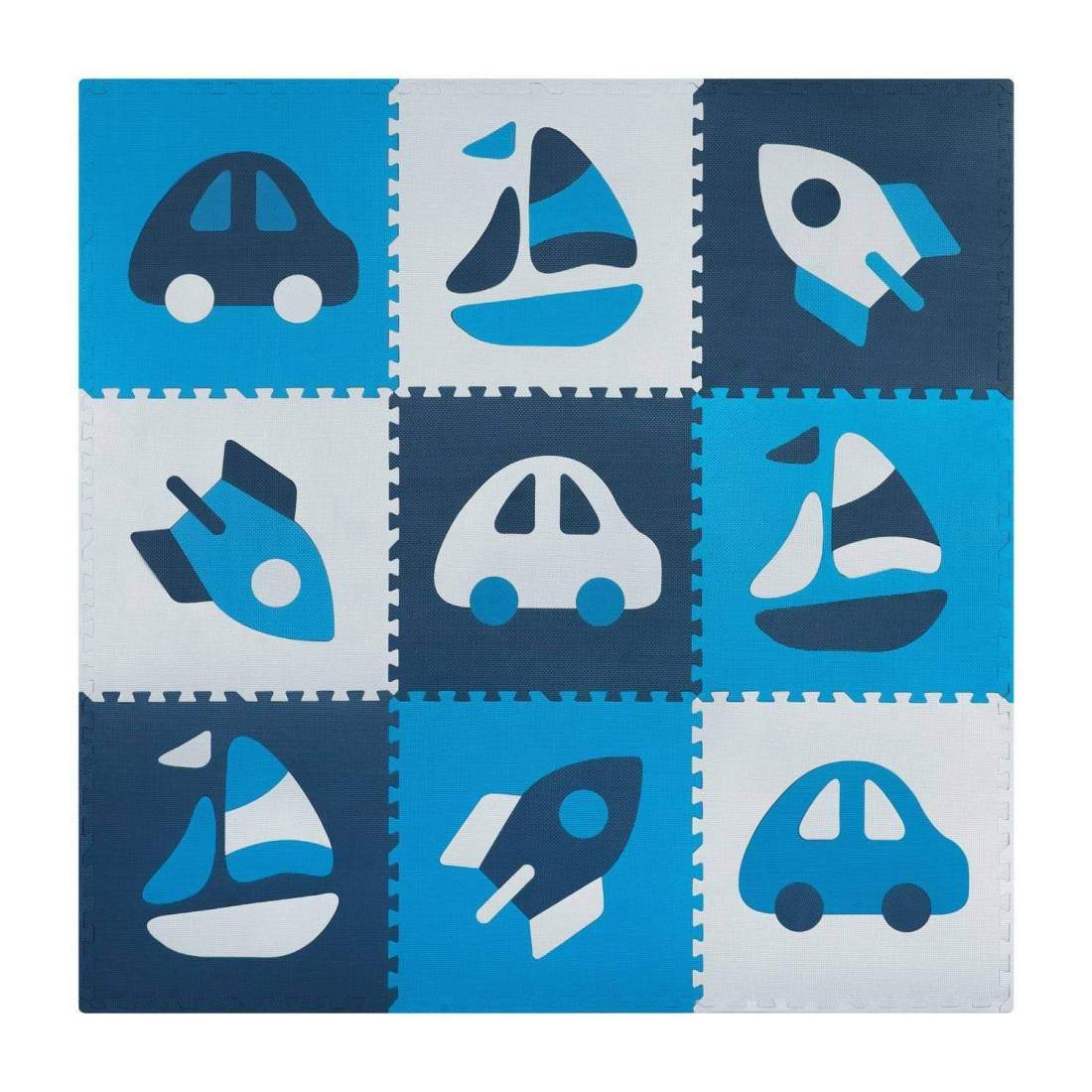 Pusselmatta i skum 180x180 cm, 9 delar, blå | Leksaker & Spel - Leksaker - Pussel | Pryloteket