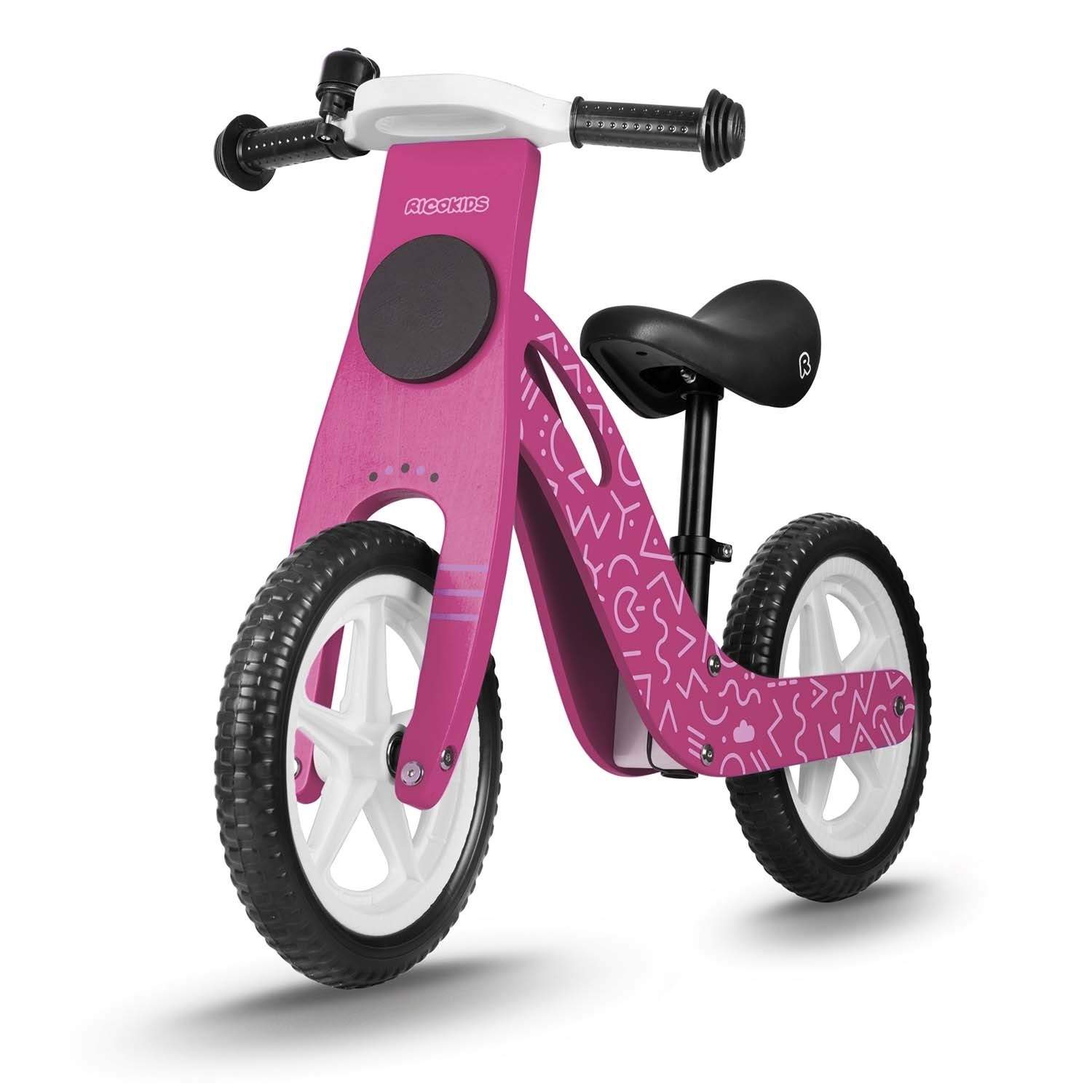 Pink Træ balancecykel Ricokids RC-614