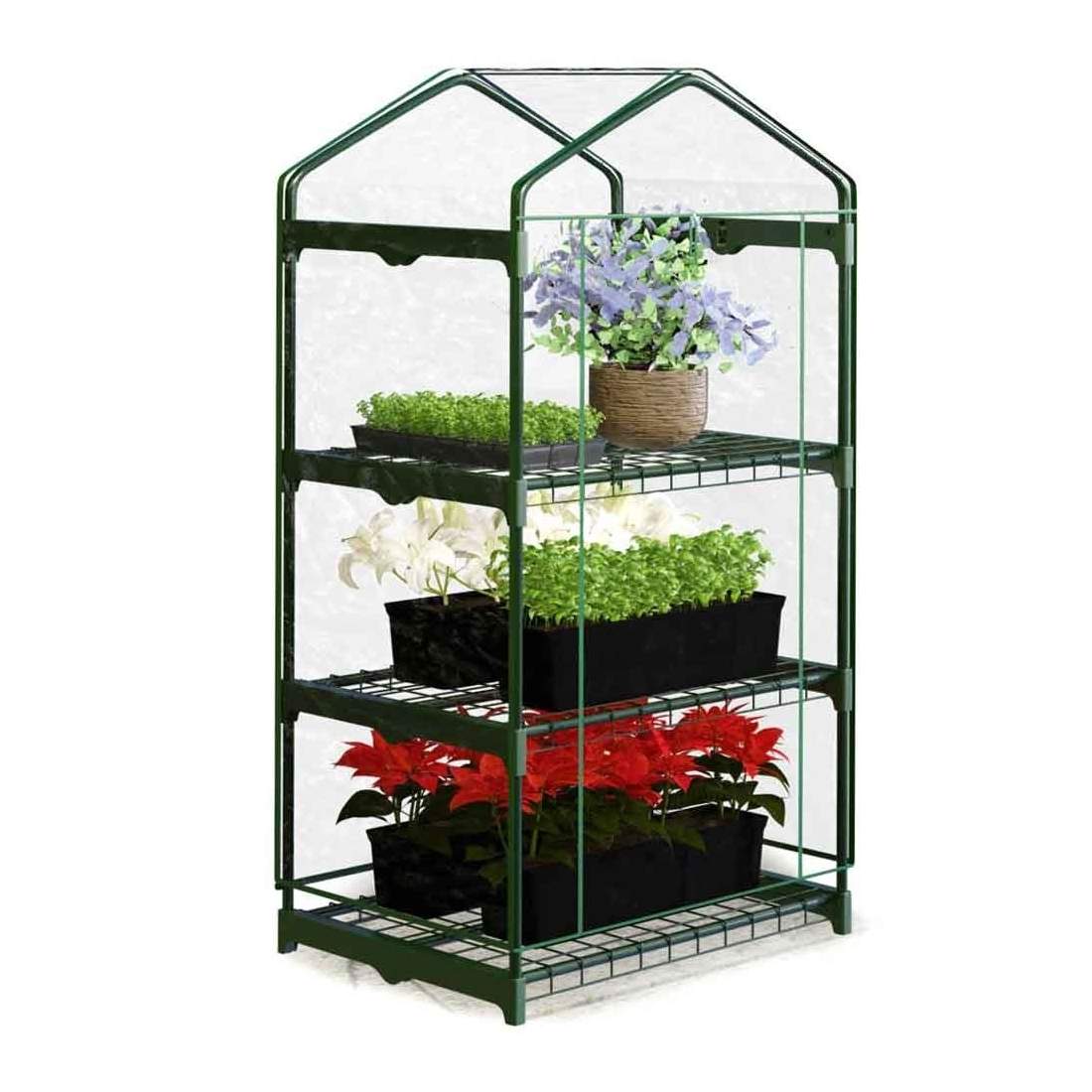 Växthus med hyllor 69 x 49 x 125 cm Plonos 4921 | Elektronik - Tillbehör Mobil & Surfplatta - Mobiltillbehör - Mobilkablar - Tillbehör | Pryloteket