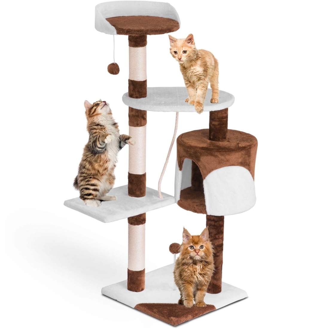 Kattklösställning 112 cm DR-260 Pethaus brun/vit | Leksaker & Spel - Leksaker | Pryloteket