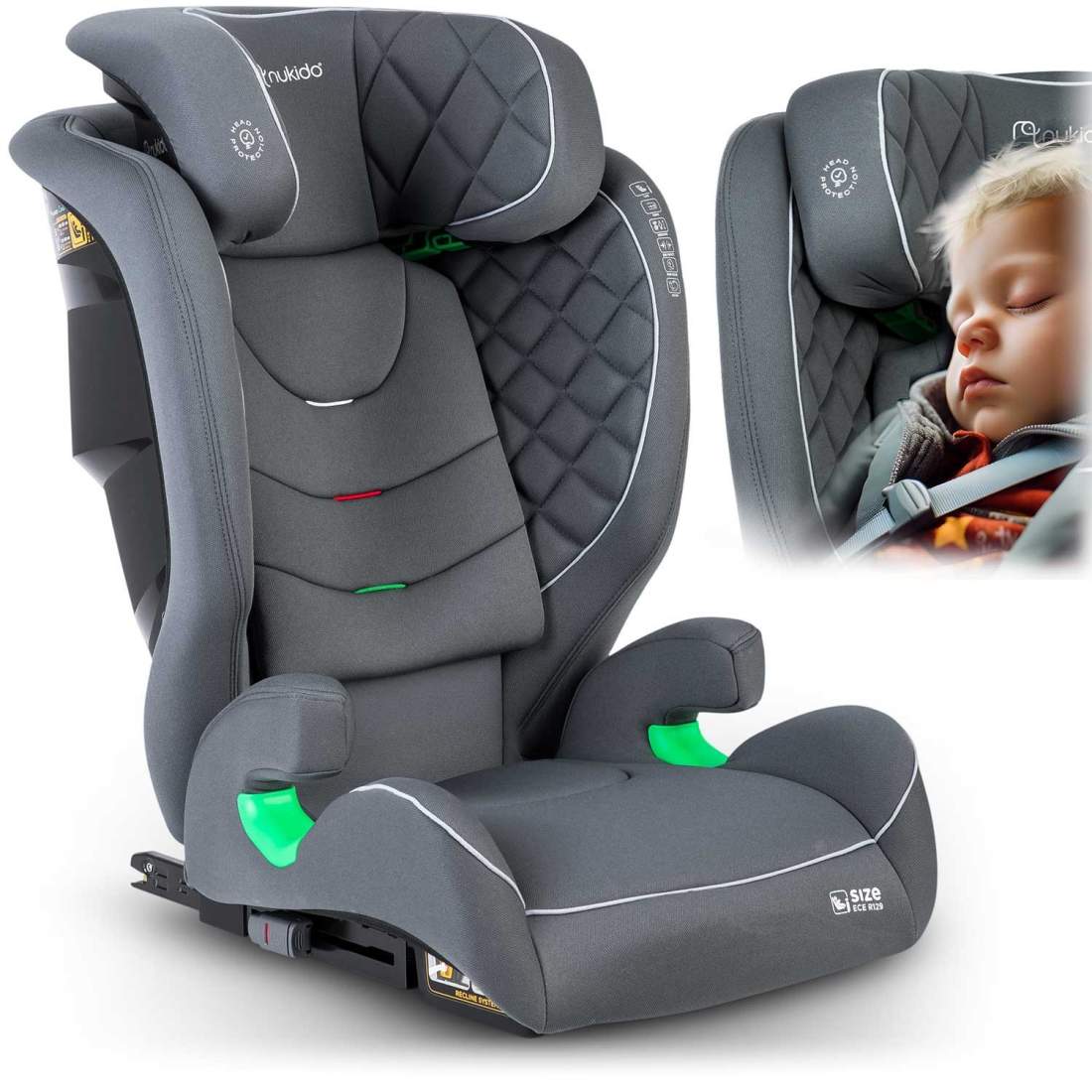 Bilbarnstol Nukido Louis Grå 15-36 kg ISOFIX | Hem & Hobby - Hem & Hushåll - Tvätt | Pryloteket