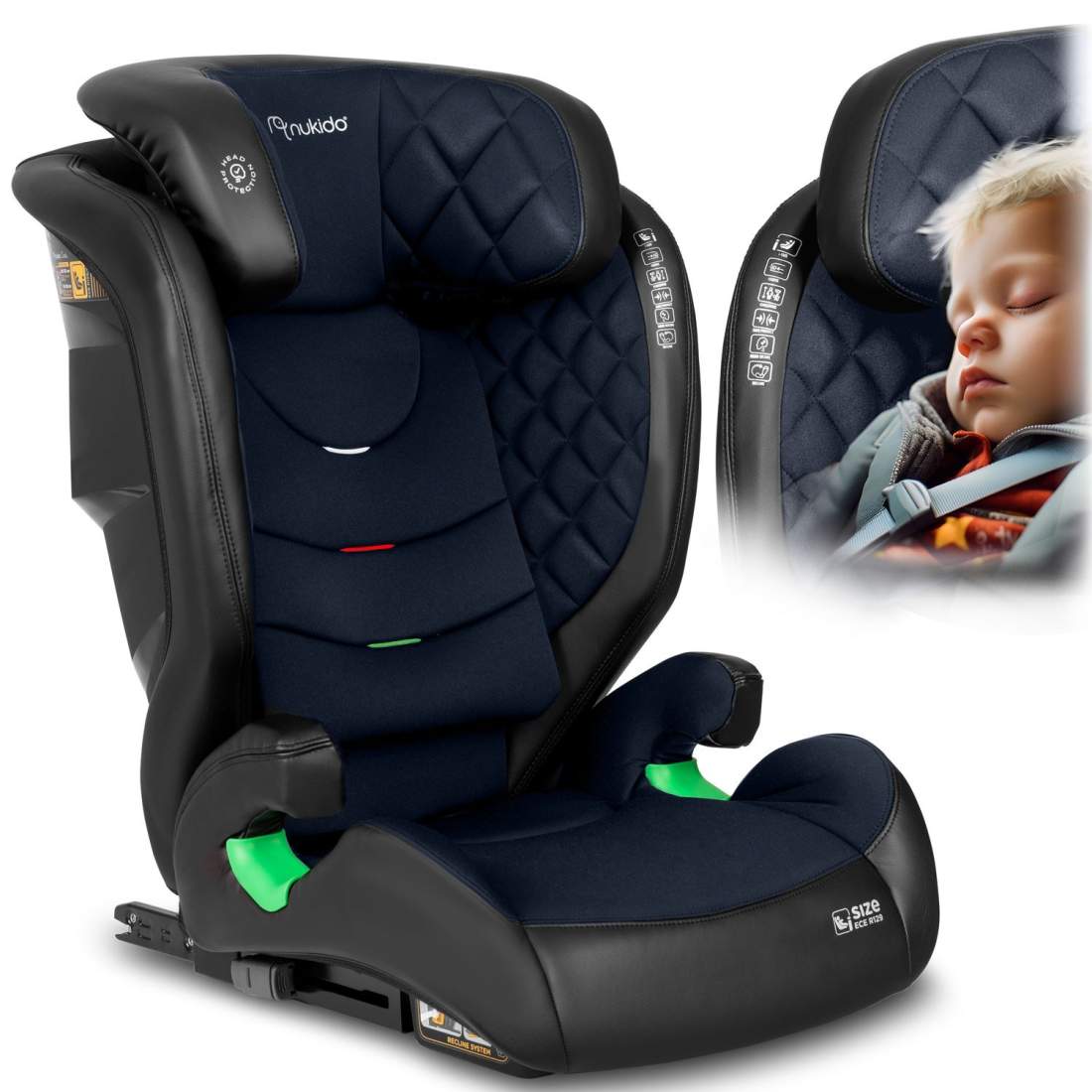 Bilbarnstol Nukido Louis svart och marinblå 15-36 kg ISOFIX | Hem & Hobby - Hem & Hushåll - Tvätt | Pryloteket