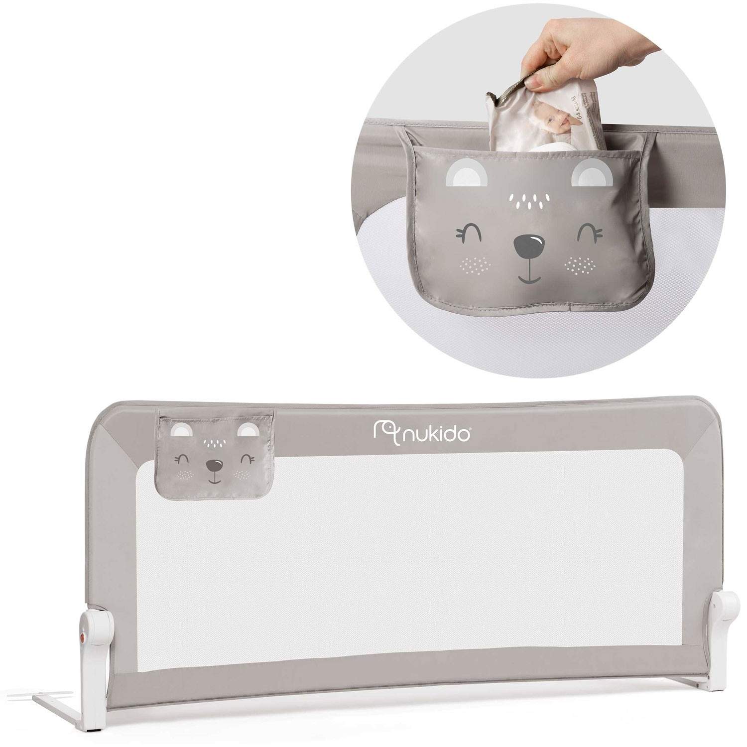 Sikkerhedsbetræk til seng 150 x 66 x 35 cm Nukido grå