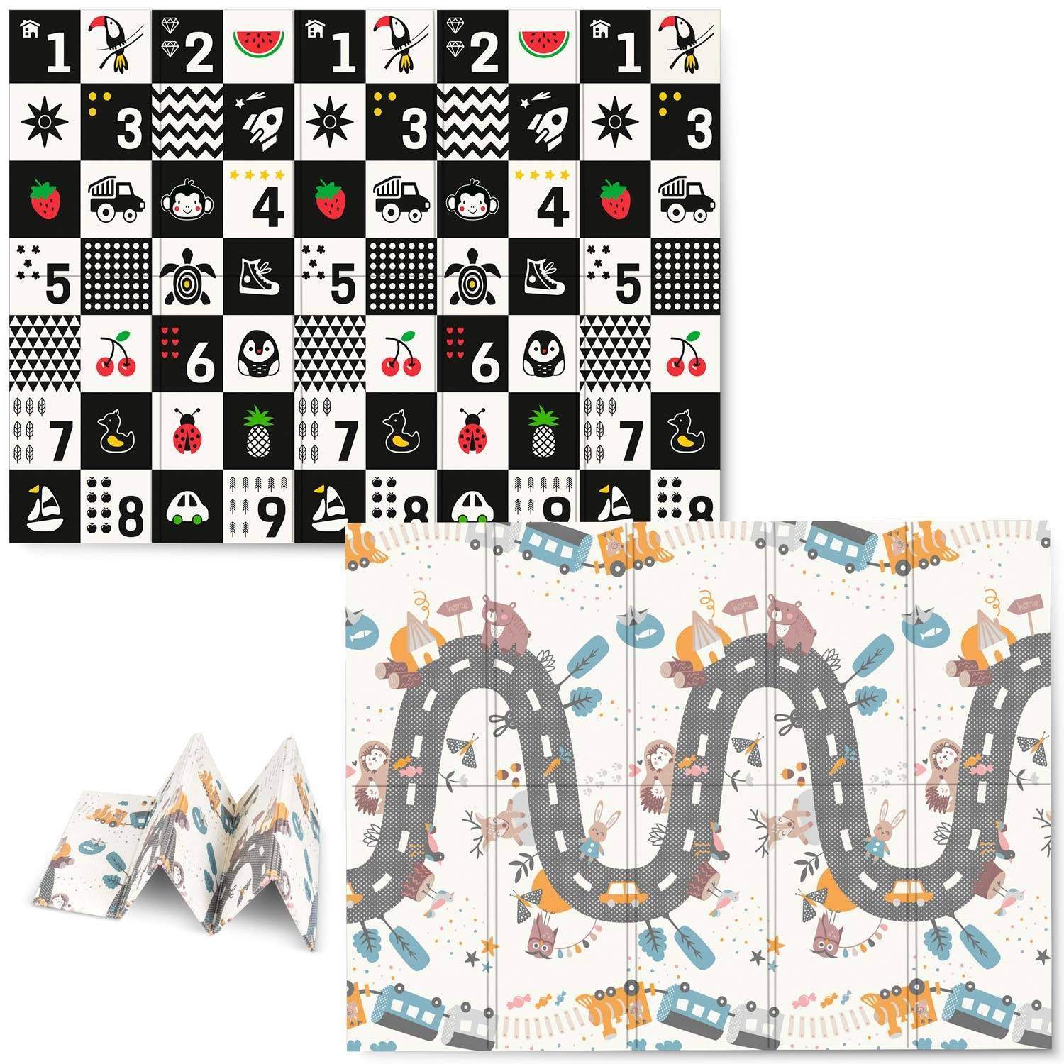 Foldbar skummåtteDenne store foldemåtte med målene 200x150 cm har mange praktiske anvendelsesmuligheder. Det giver din baby komf