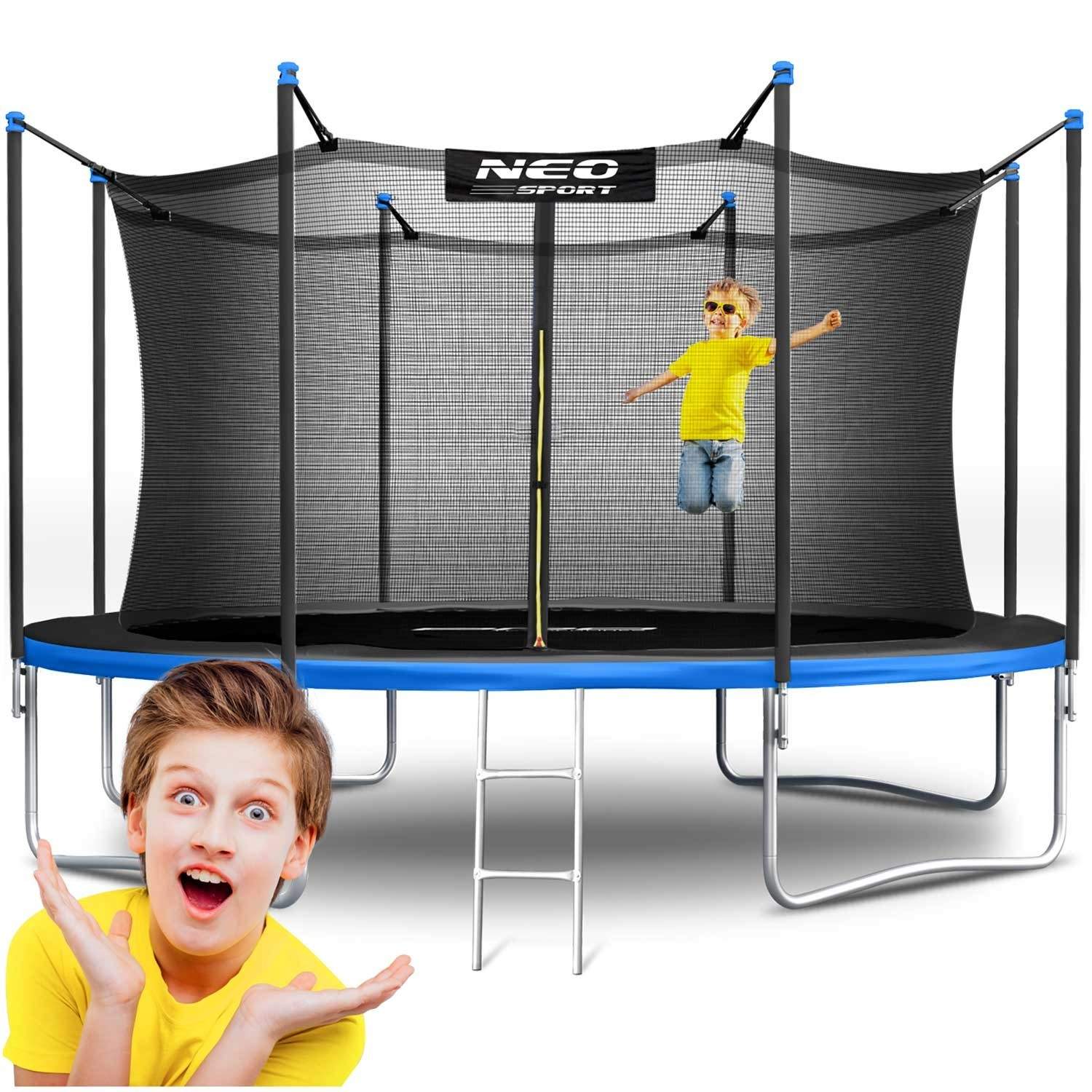 Trampolin til have 13ft/404cm med indre sikkerhedsnet og stige Neo-Sport