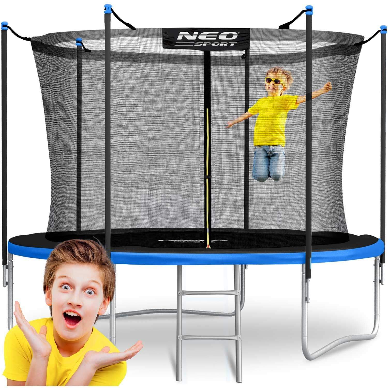 Trampolin til have 312 cm med indvendigt sikkerhedsnet og stige Neo-Sport