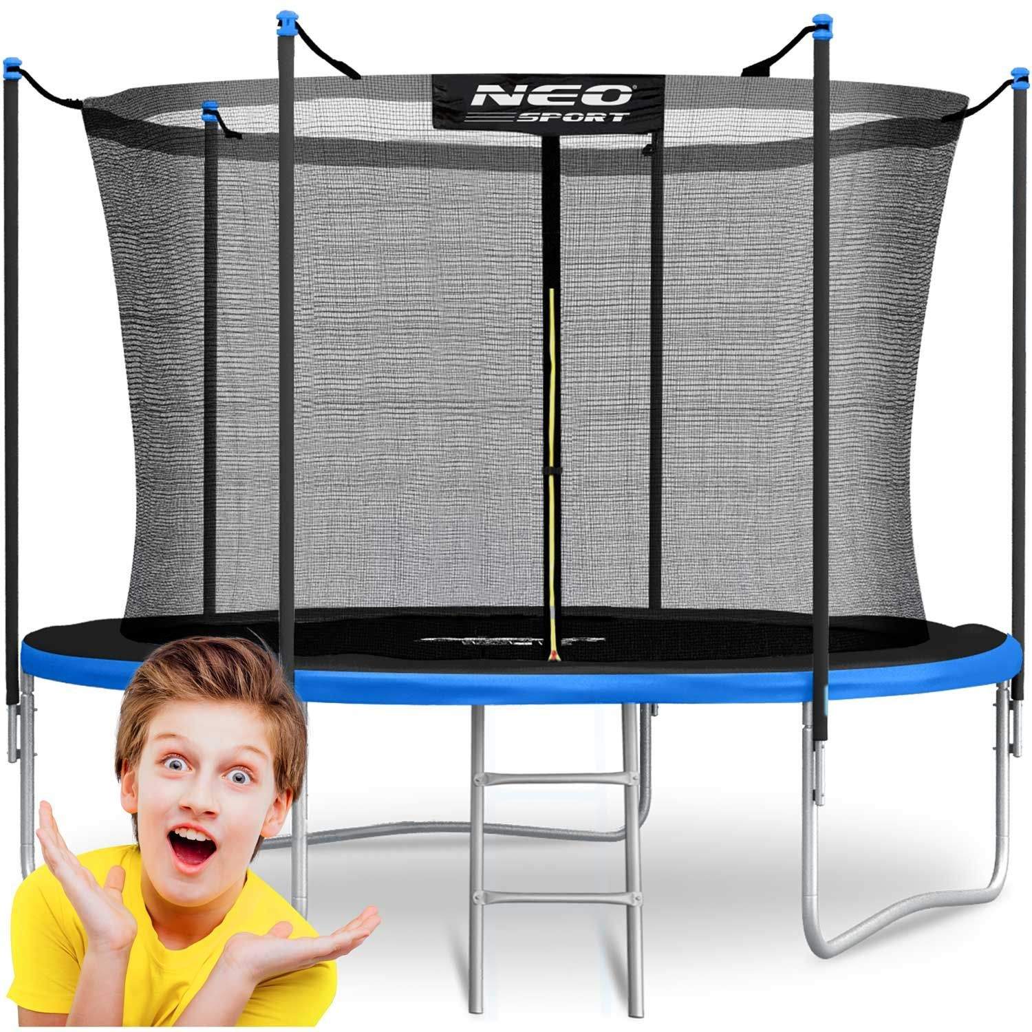 Trampolin til haven 8ft/252cm med indvendigt sikkerhedsnet og stige Neo-Sport