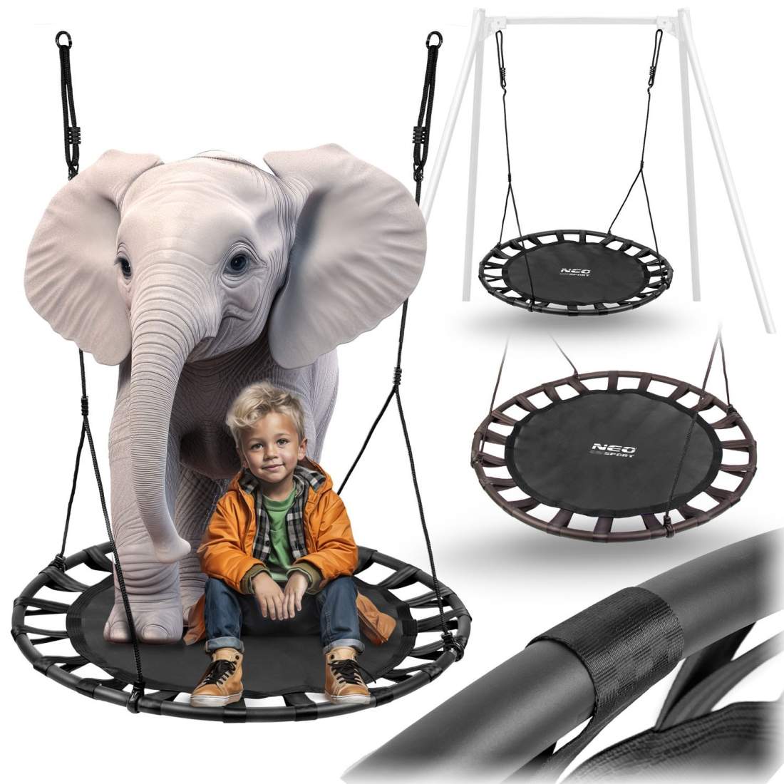 Hänggunga Fågelbo XXL 120 cmHuvudegenskaper:- Bekväm sittplats- Vattentåligt material- Lätt att rengöra- Starka repHänggungan SW | Hem & Hobby | Pryloteket