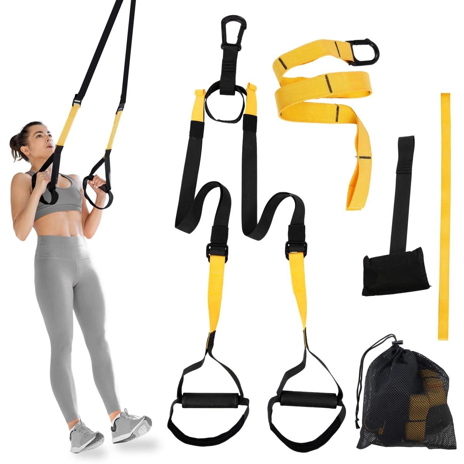 TRX Träningsband Set NS-956 Svart/Gul | Sport & Fritid - Träning | Pryloteket