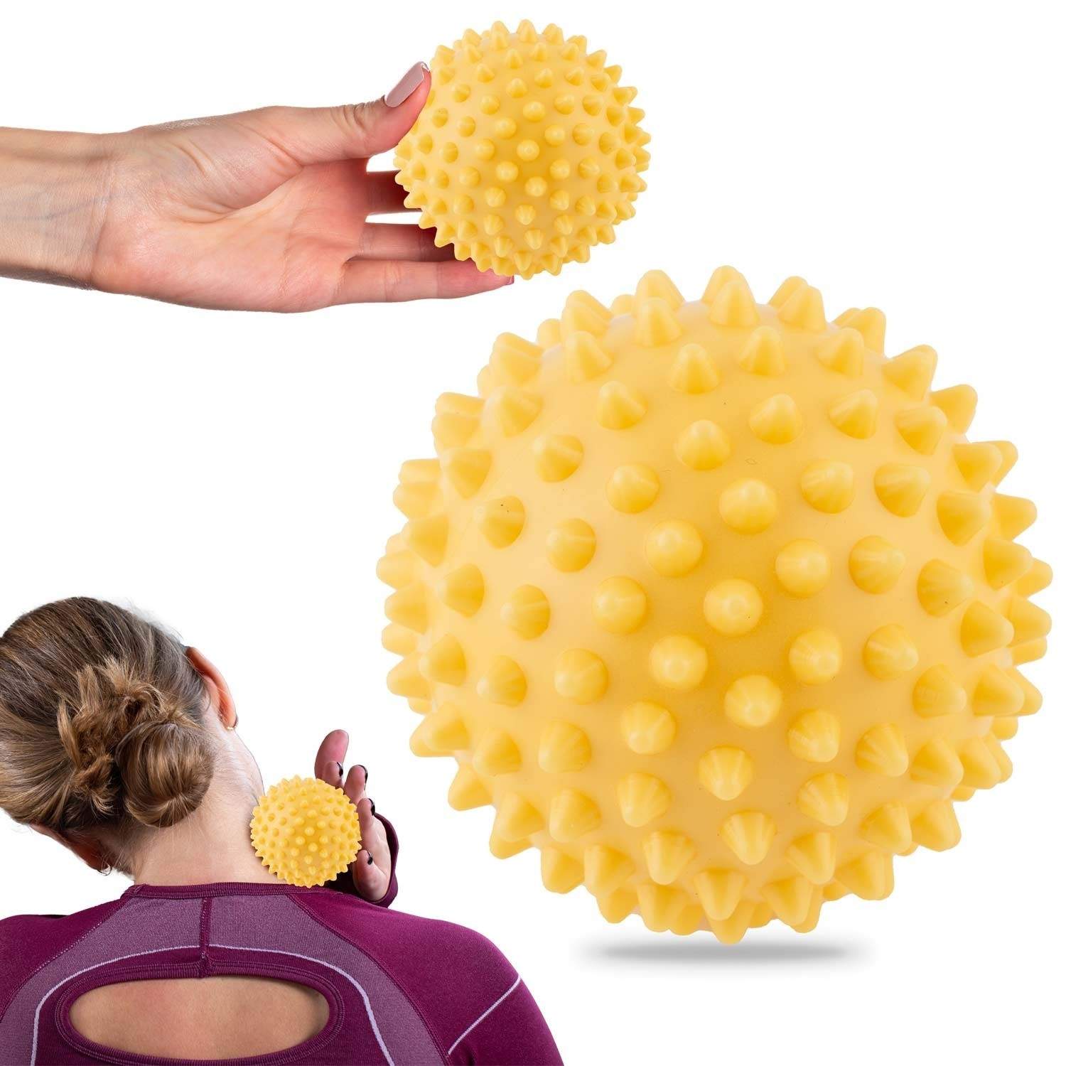 Massage- og fitnessbold 9,5 cm NS-957 gul