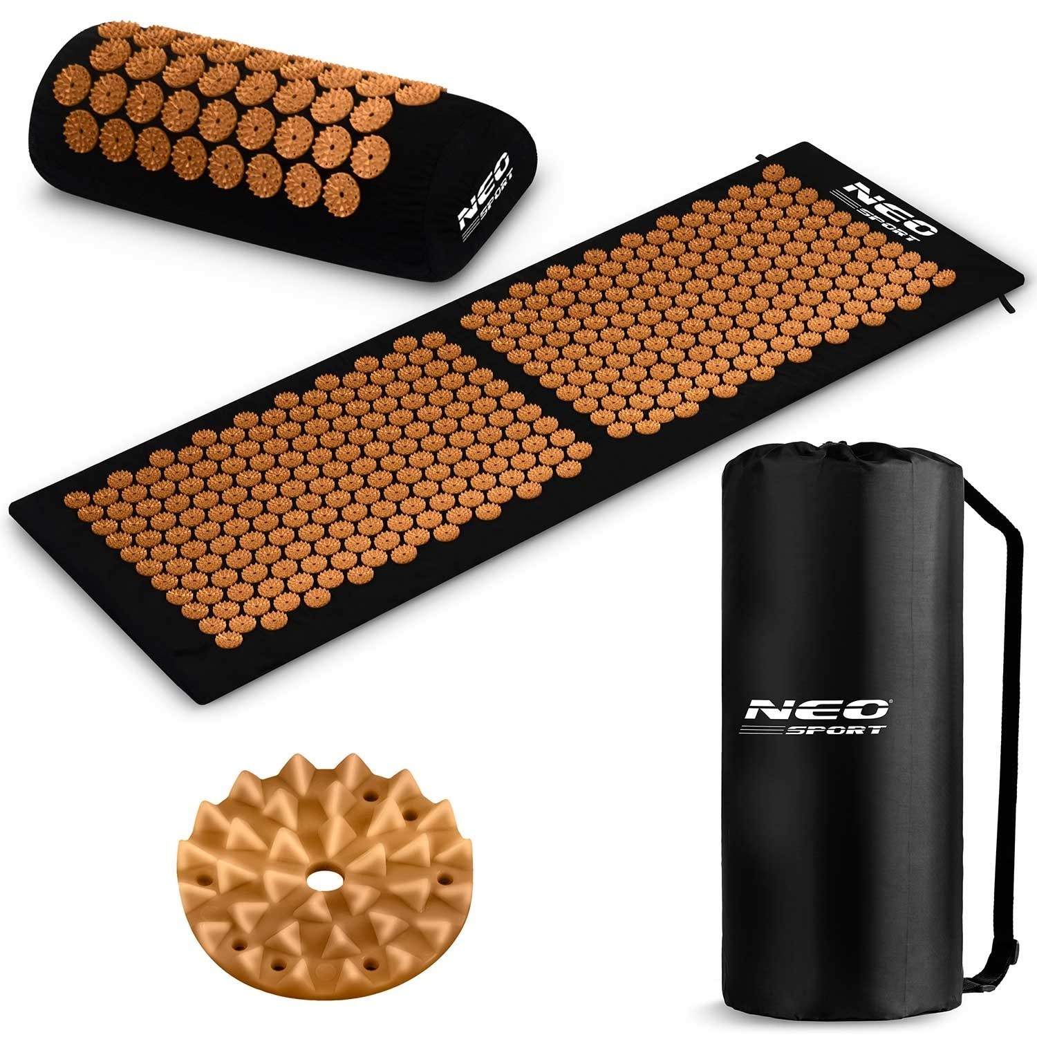 Akupressurmåtte med Spikes Neo-Sport NS-901 Sort-Guld