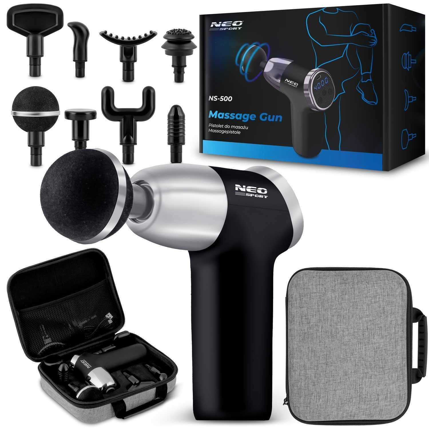 Kropsmassageapparat med 8 tilbehør NS-500 Neo-sport sort