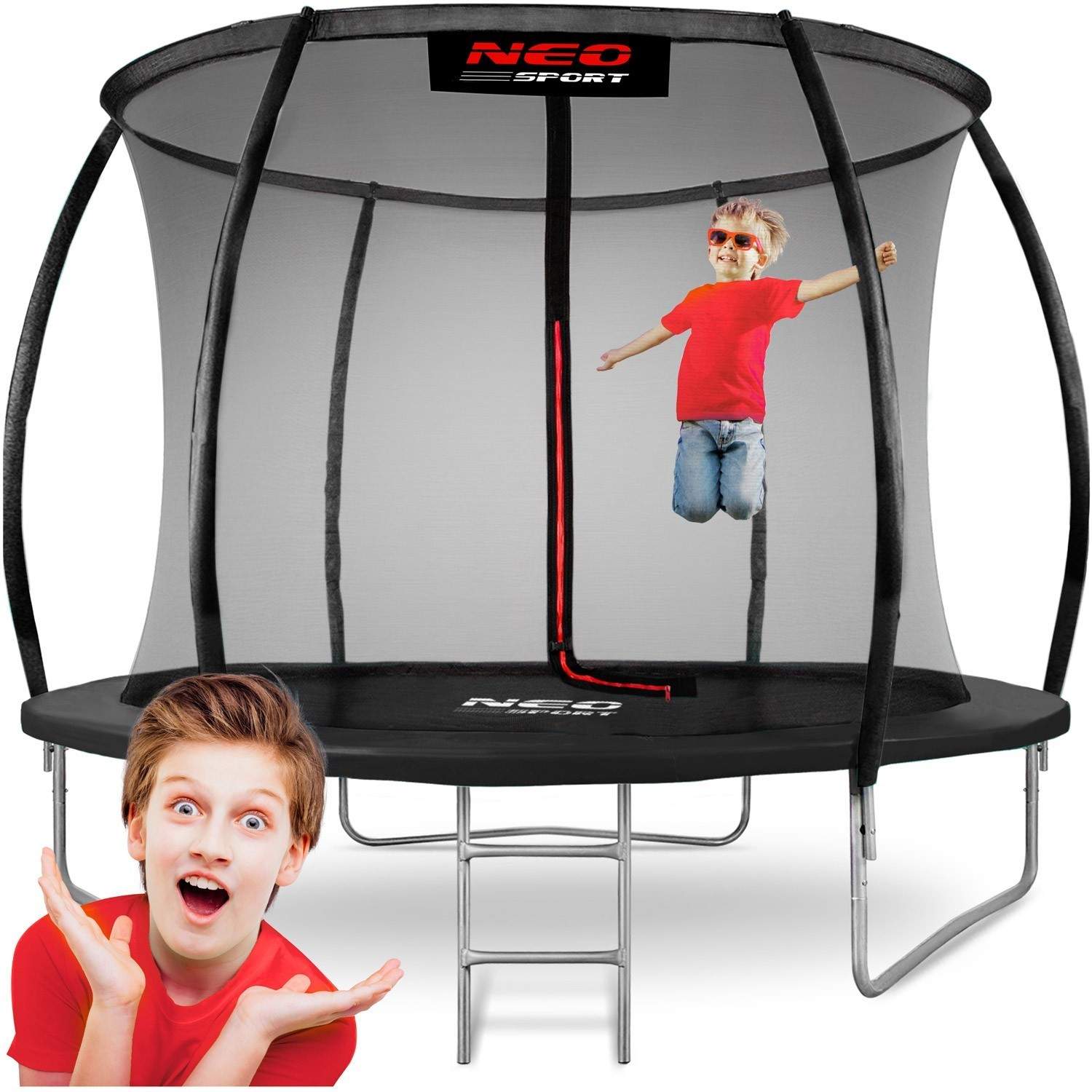 Profiltrampolin 312 cm med indvendigt sikkerhedsnet fra Neo-Sport