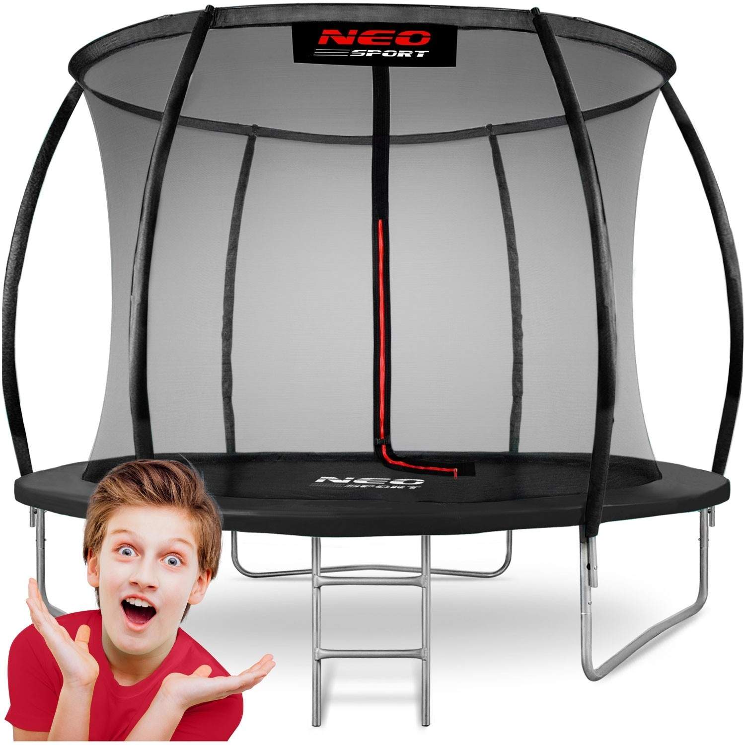 Profiltrampolin til have 8ft/252cm med indvendigt beskyttelsesnet fra Neo-Sport