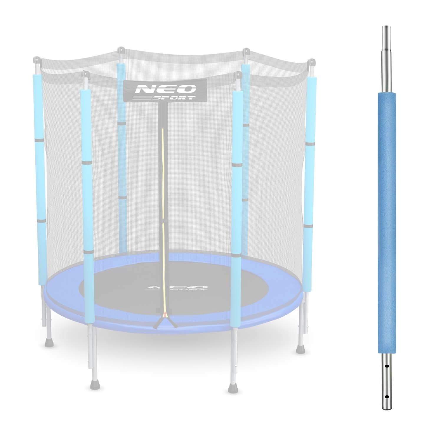 Bundstolpe til trampolin med ydre net 4,5 fod Blue Neo-Sport
