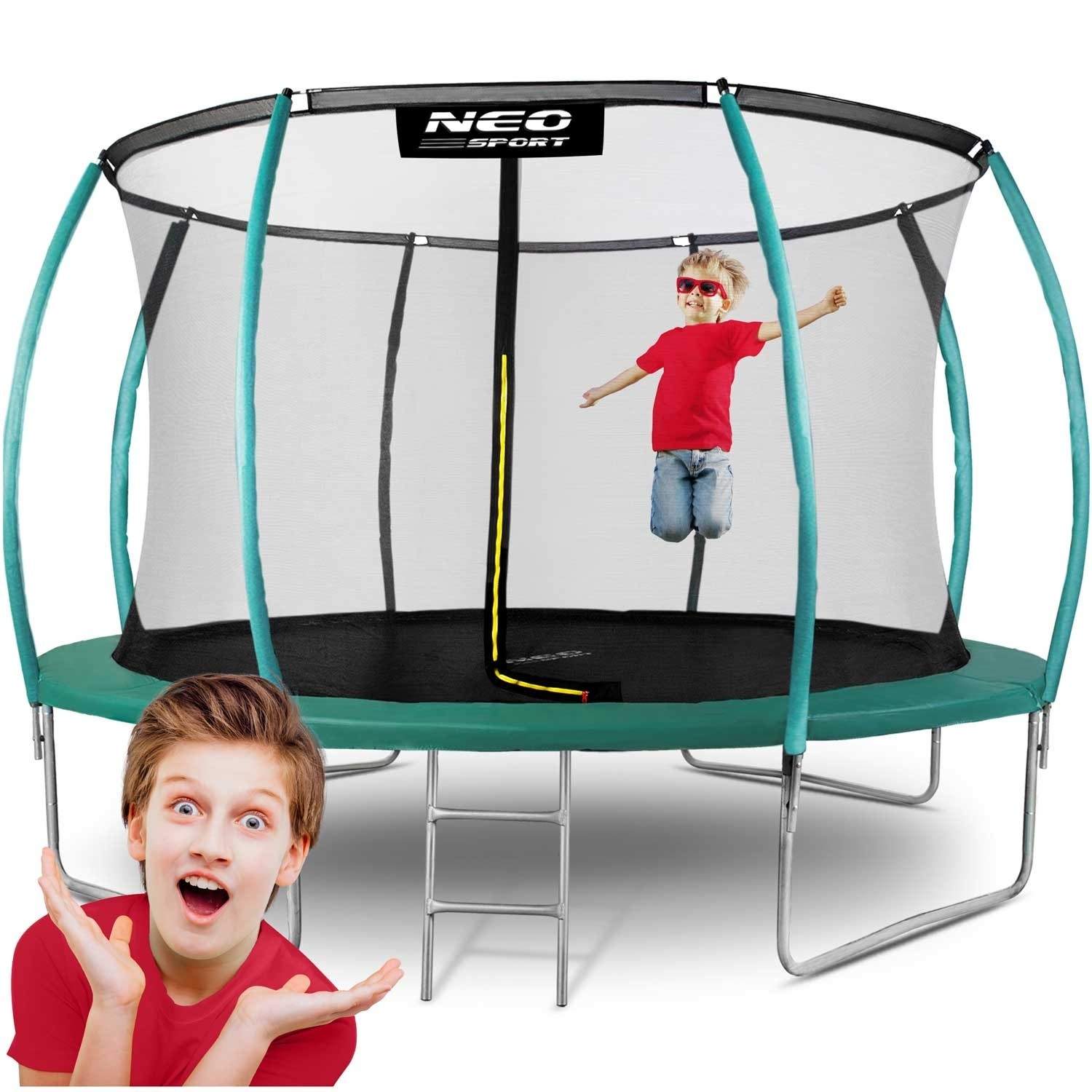 Profiltrampolin 12ft/374cm med indvendigt sikkerhedsnet fra Neo-Sport