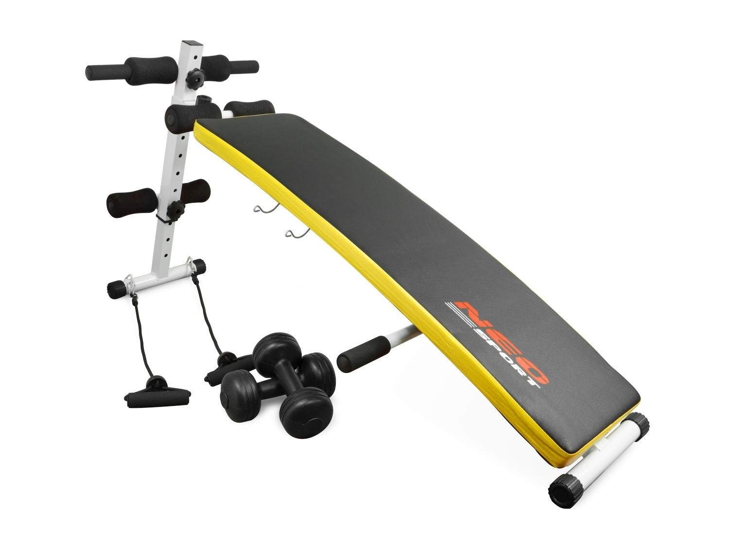 Træningsbænk med ekspanderbånd og håndvægte Neo-Sport NS-07