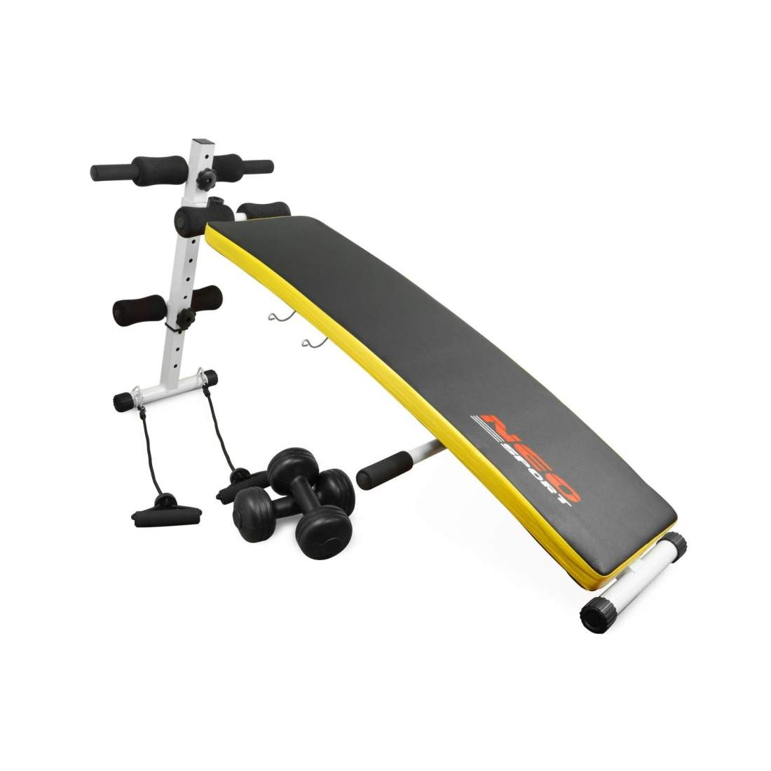 Träningsbänk med expanderband och hantlar Neo-Sport NS-07 | Sport & Fritid - Träning - Träningsredskap | Pryloteket