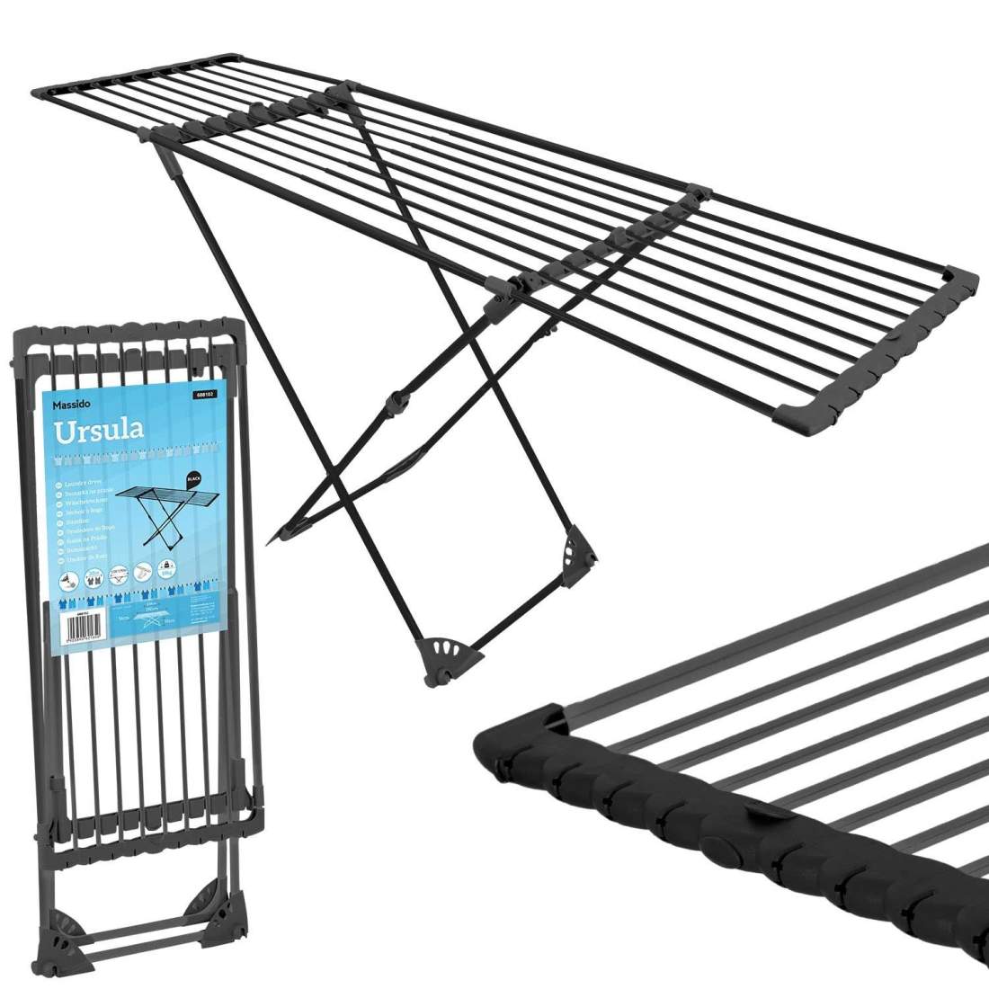 Teleskopisk torkställning med hjul Ursula 20 meter | Mode & Accessoarer - Kläder - Underkläder | Pryloteket