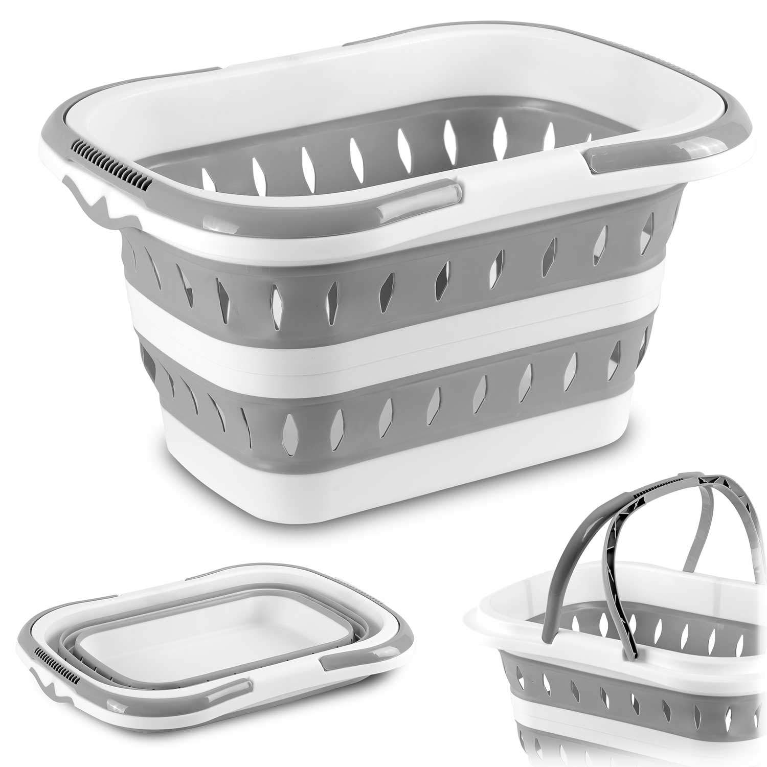 Hopfällbar tvättkorg med handtag MS-680 Massido | Hem & Hobby - Hem & Hushåll - Badrum | Pryloteket