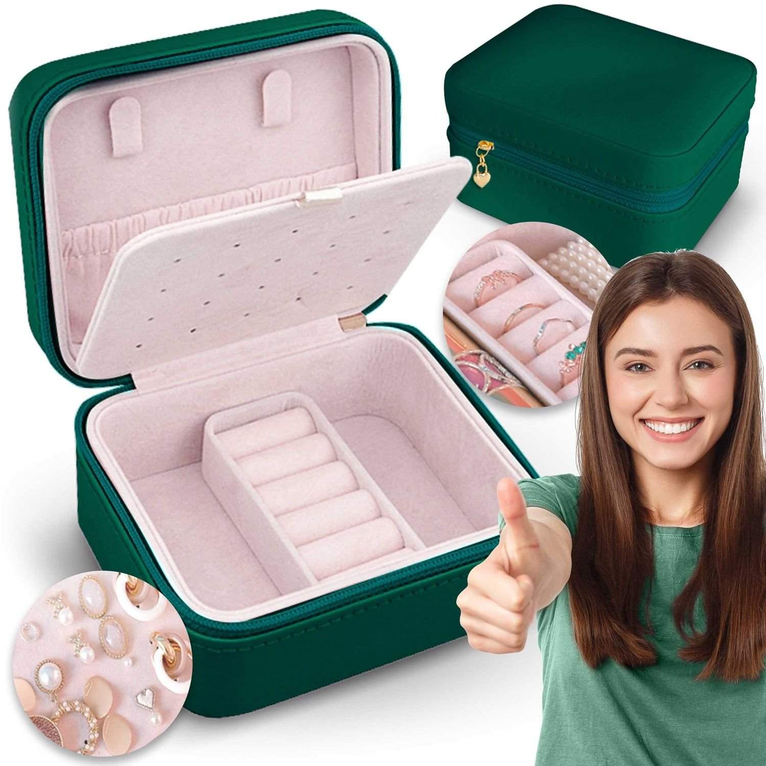 Grønt smykkeskrin MS-702 Massido