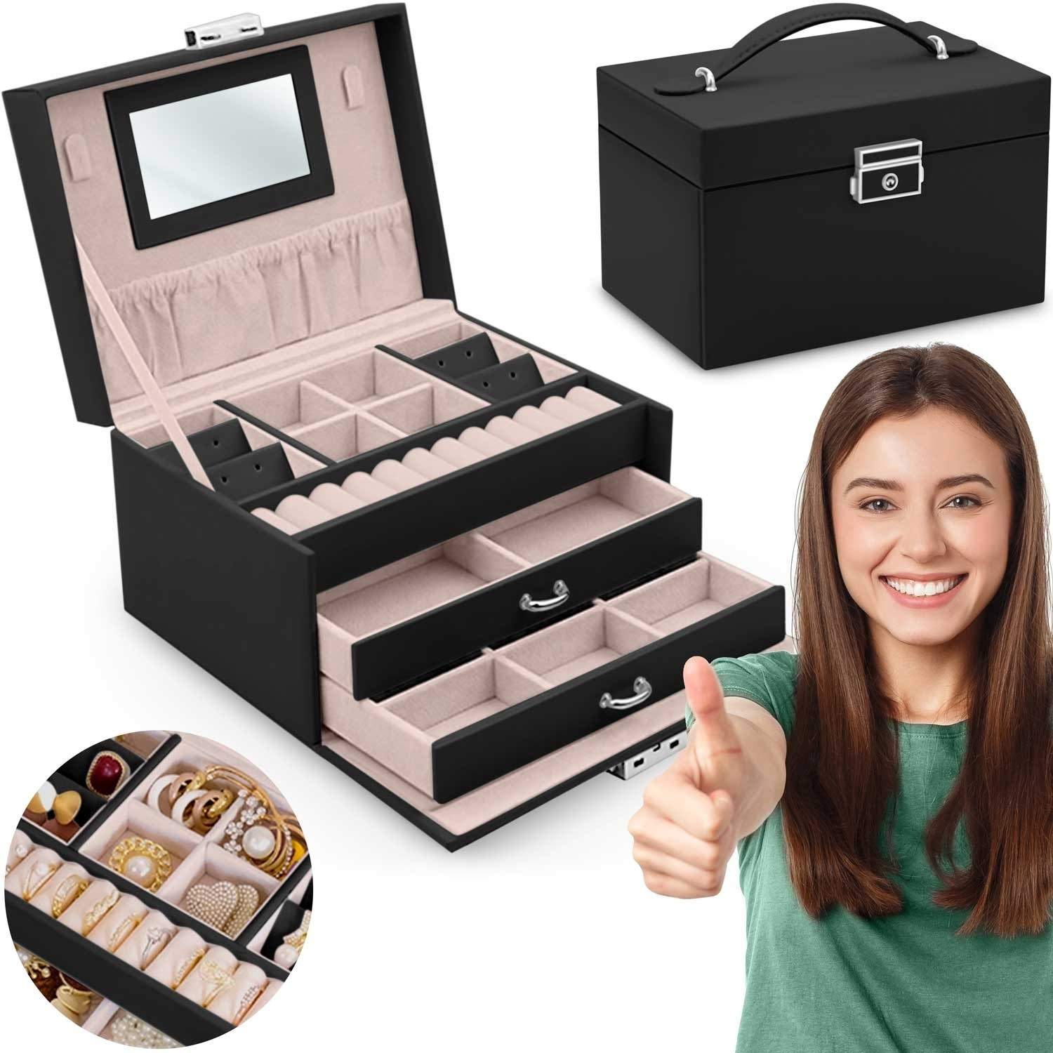 Luksus smykkeskrin MS-700 Massido - Sort