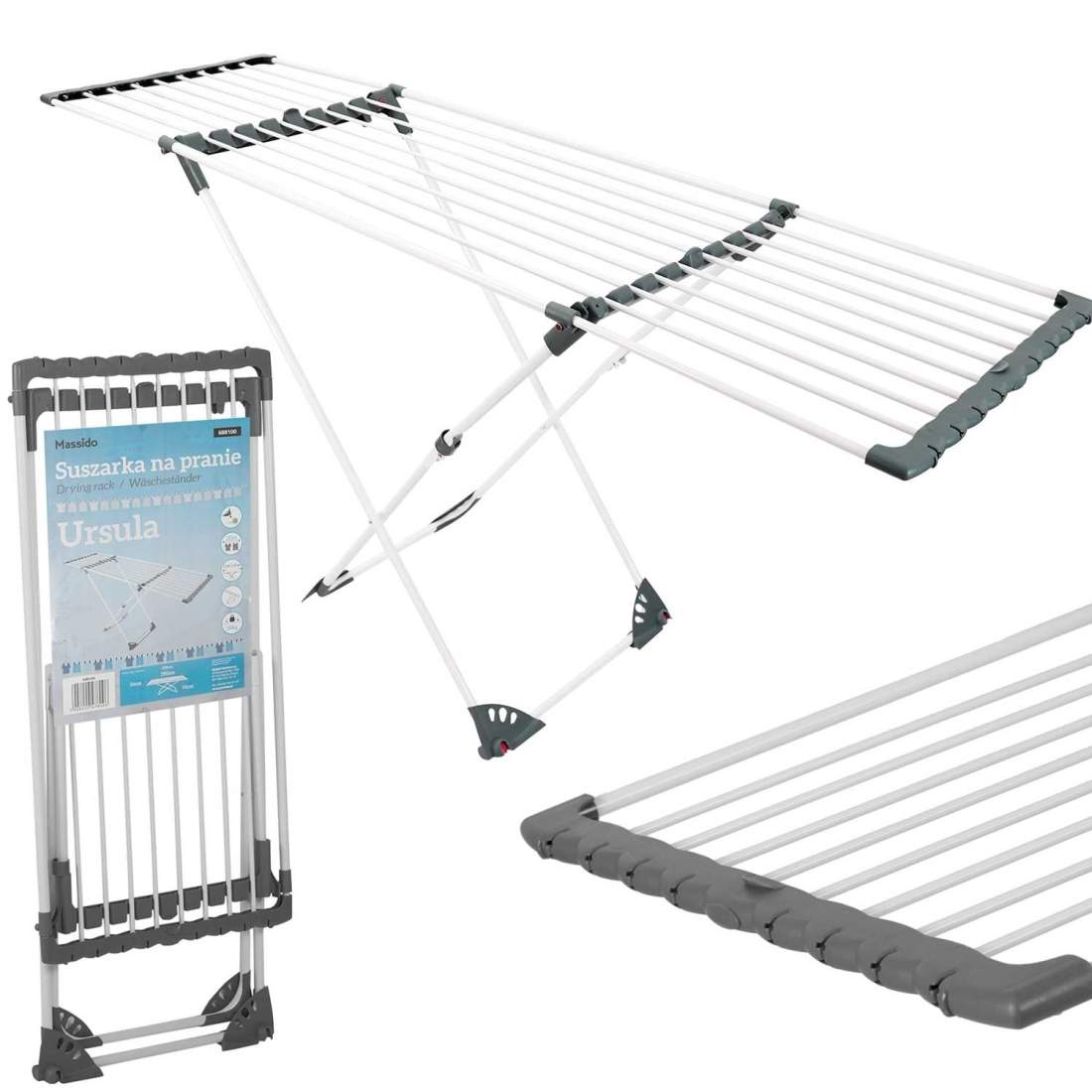 Teleskopisk torkställning med hjul Ursula, 20 meter | Mode & Accessoarer - Kläder - Underkläder | Pryloteket