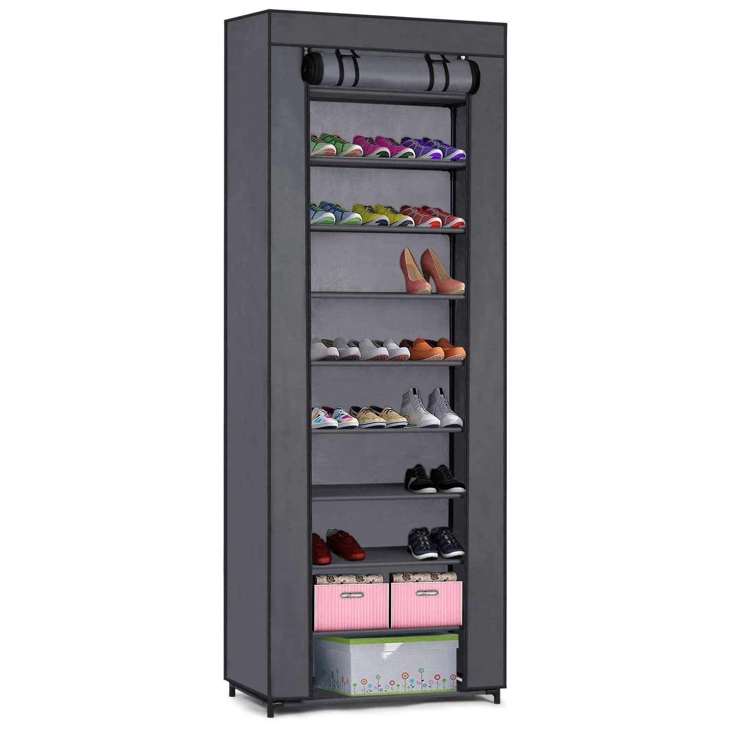 Tekstiilikenkäkaappi Massido - grafiittia