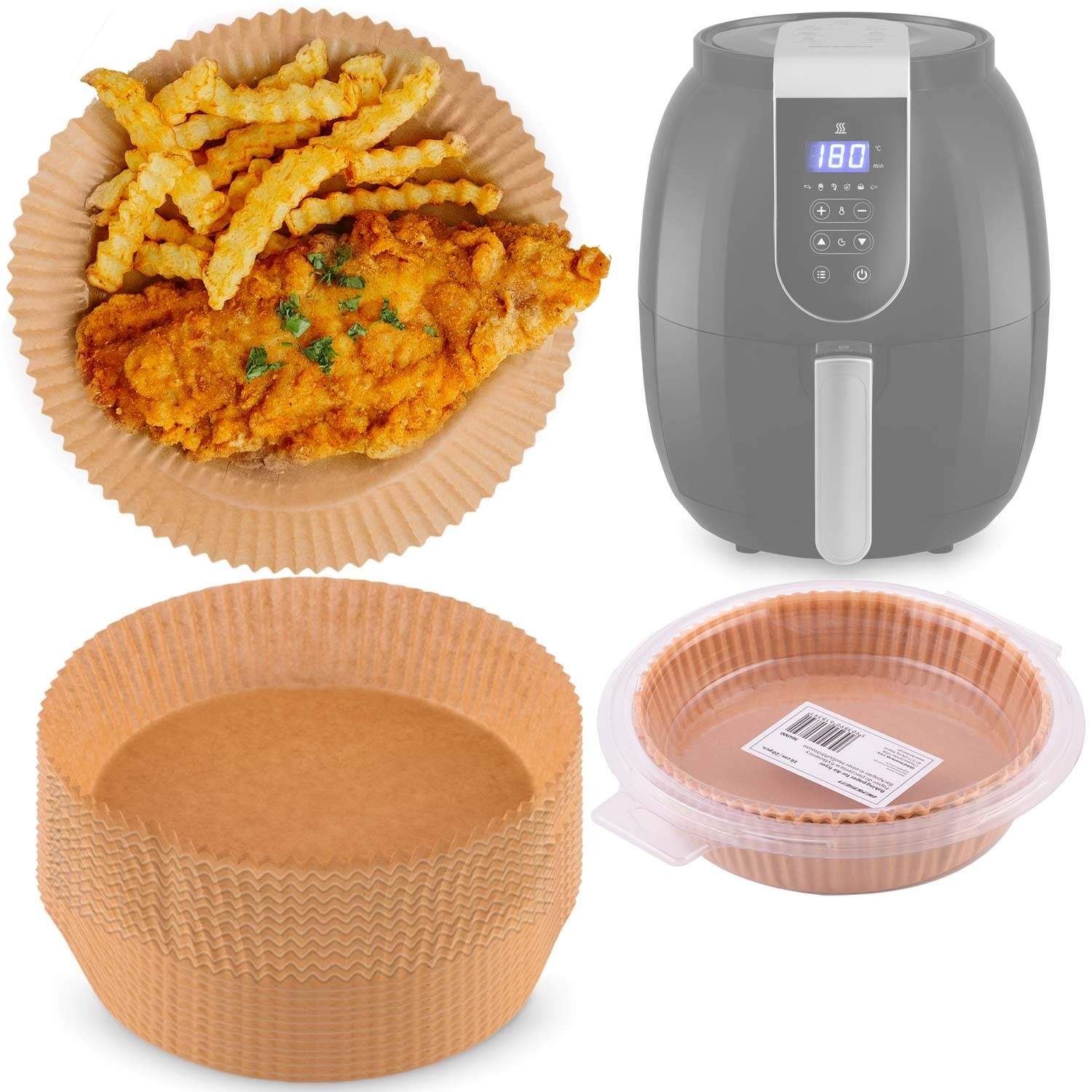Bagepapir til airfryer 16 cm Berdsen - 20 stk